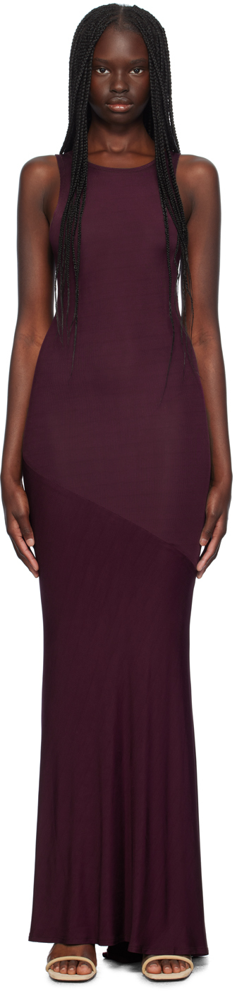 Purple Bias-Cut Maxi Dress