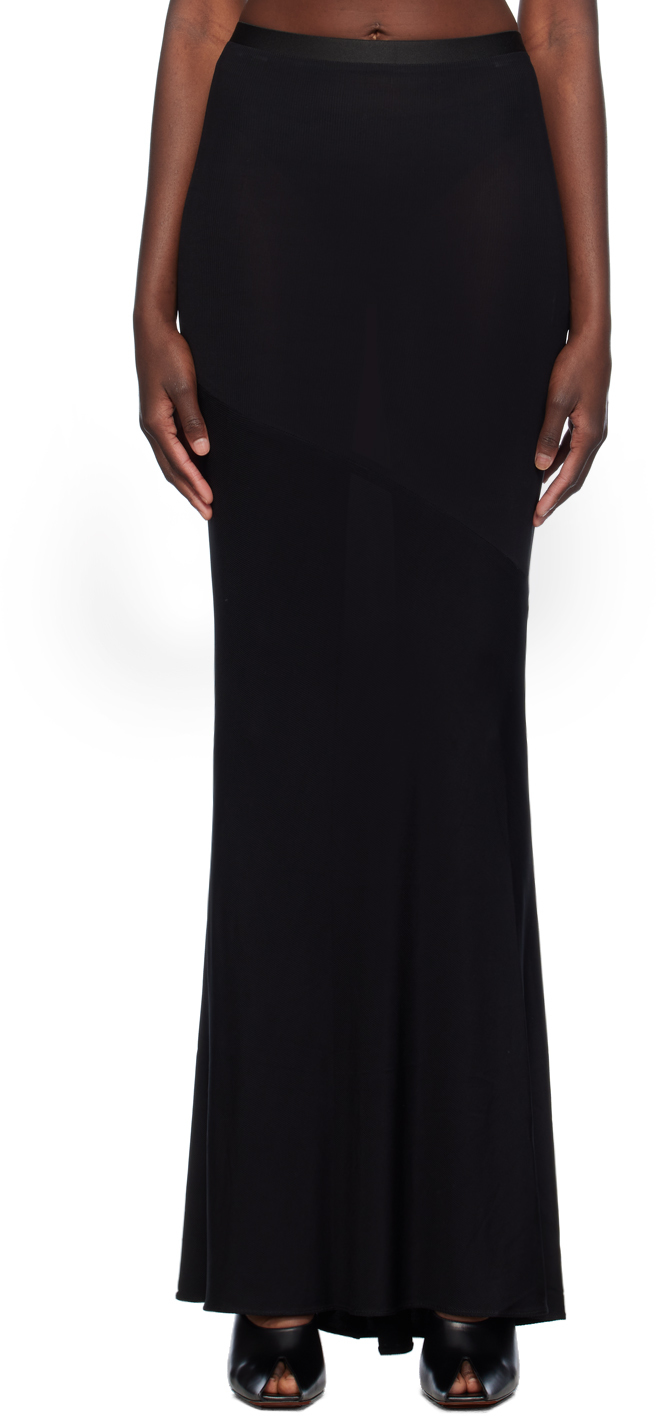 Shop Atlein Black Bias-cut Maxi Skirt In C0114 Black