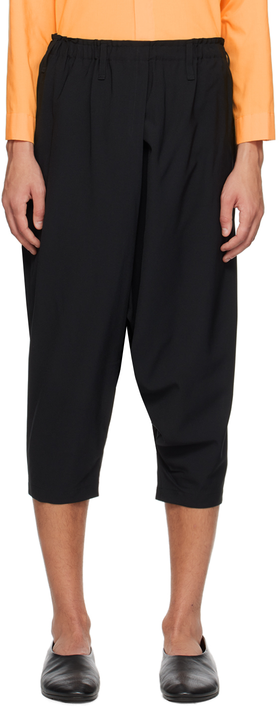 Black Seamless Bottoms Basic Trousers