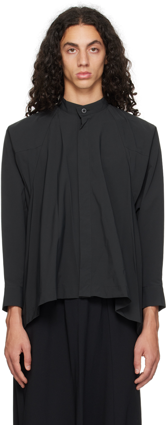 132 5. ISSEY MIYAKE: Black Trapezoid Shirt | SSENSE