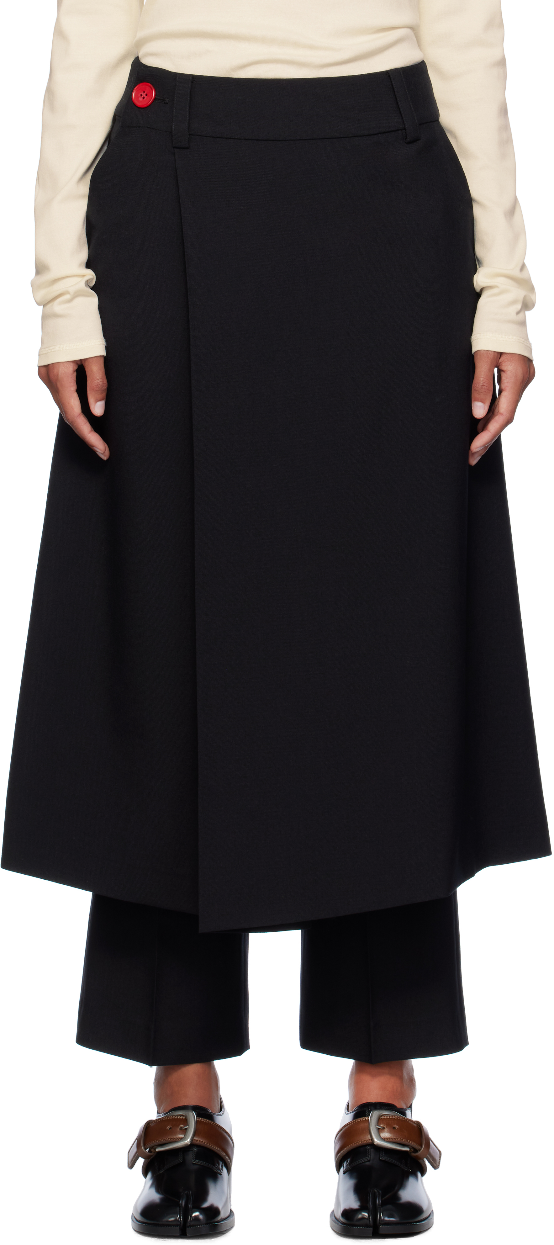 Ao Yes Black Culotte Trousers