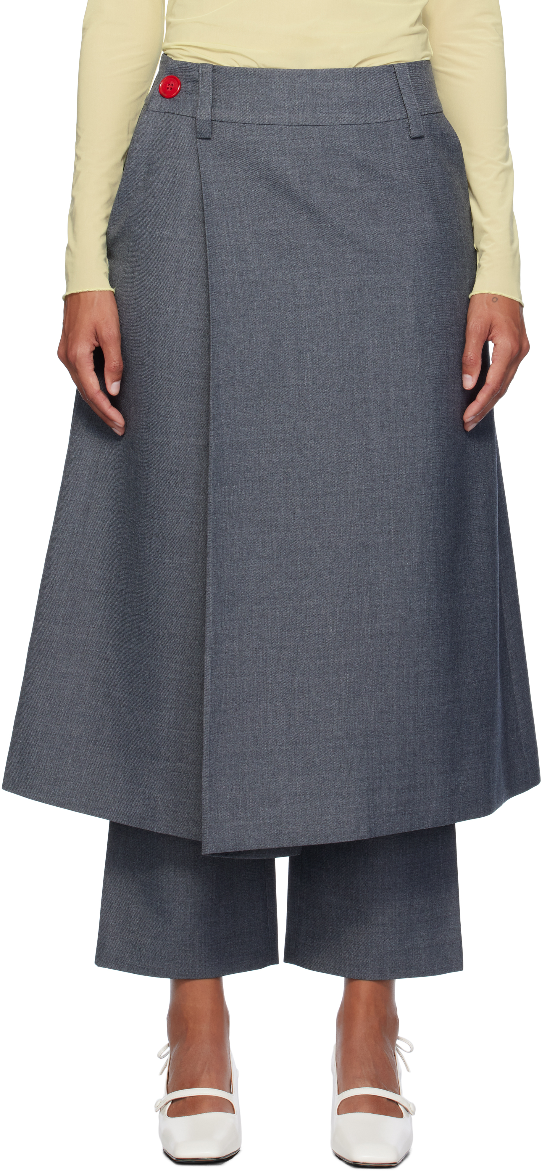 Gray Culotte Trousers