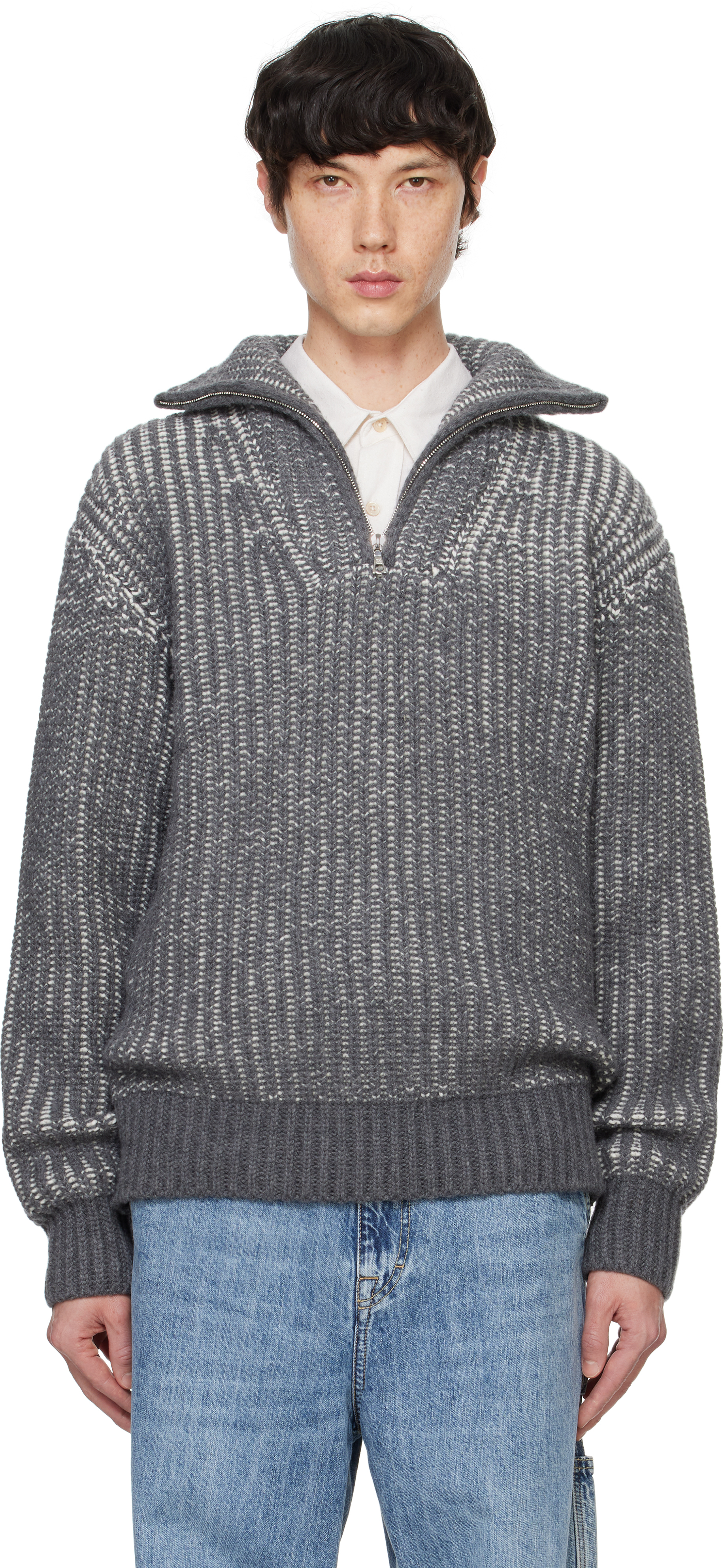 OFFICINE GENERALE GRAY TAREK SWEATER 