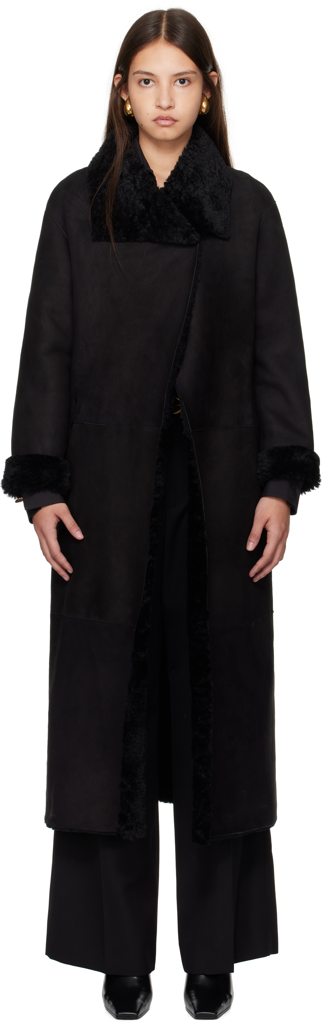 Black Birthday Reversible Shearling Coat