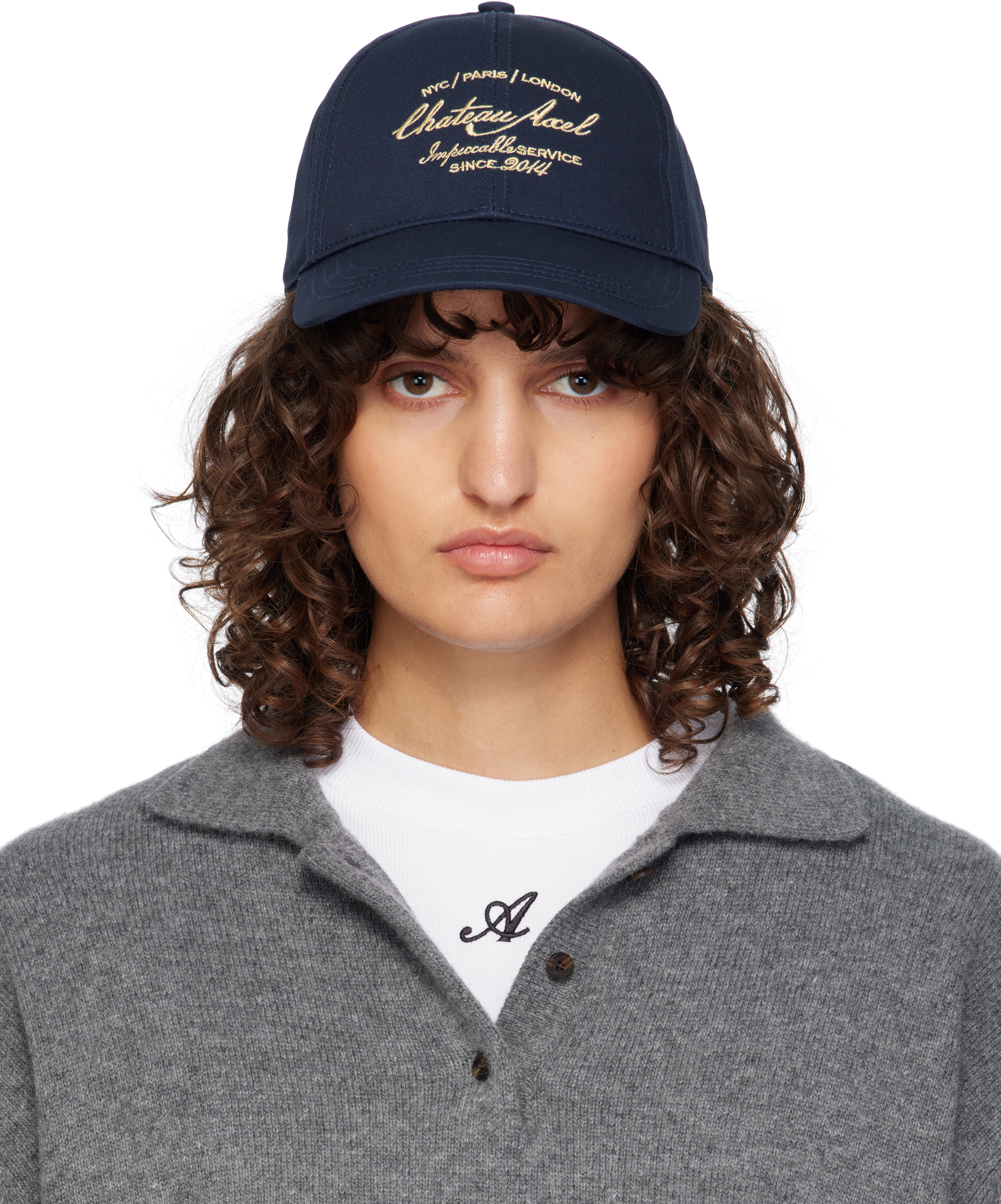 Shop Axel Arigato Navy 'château Axel' Cap