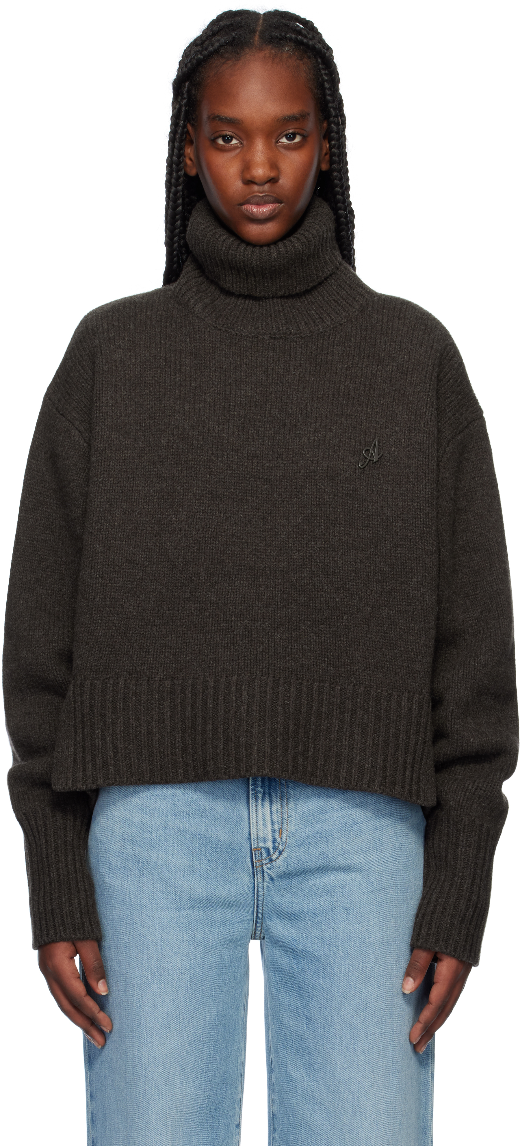 Brown Remain Cropped Turtleneck