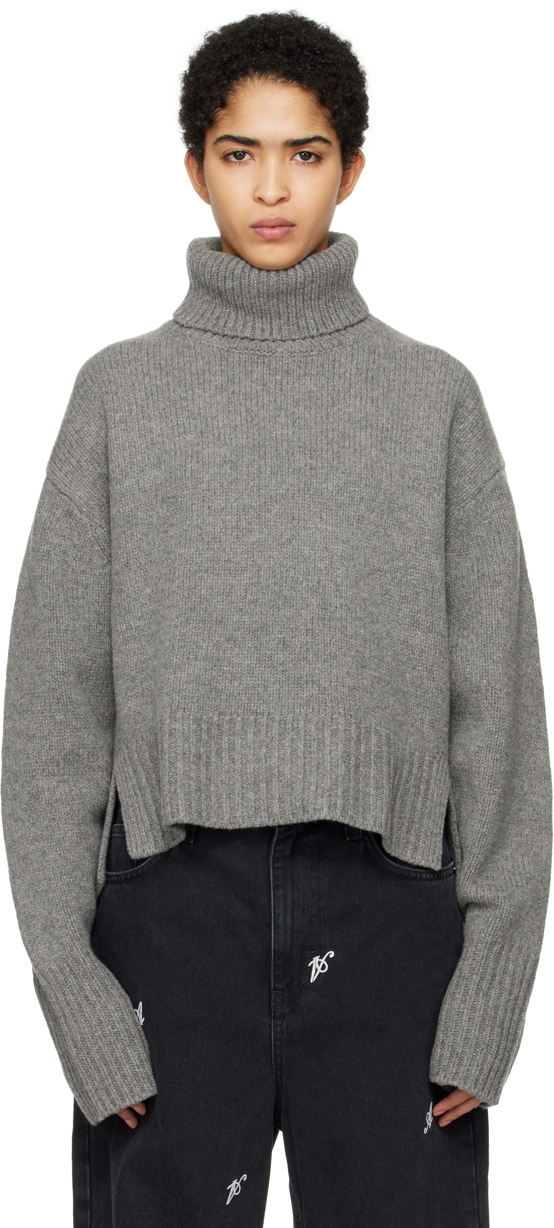 Gray Remain Cropped Turtleneck