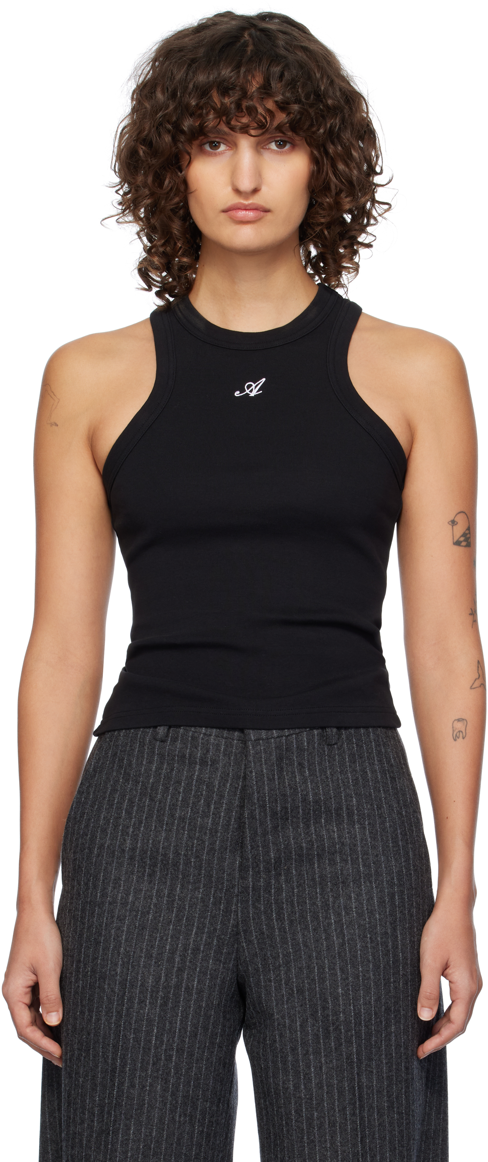 Shop Axel Arigato Black Signature Tank Top