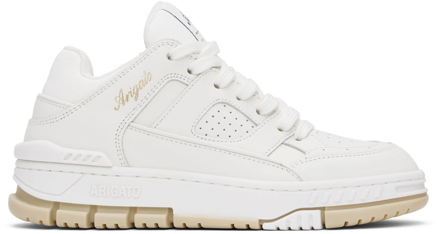 Shop Axel Arigato White Area Lo Sneakers In White/beige