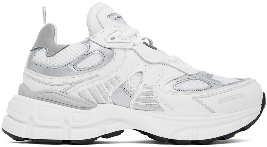White & Silver Sphere Runner Sneakers