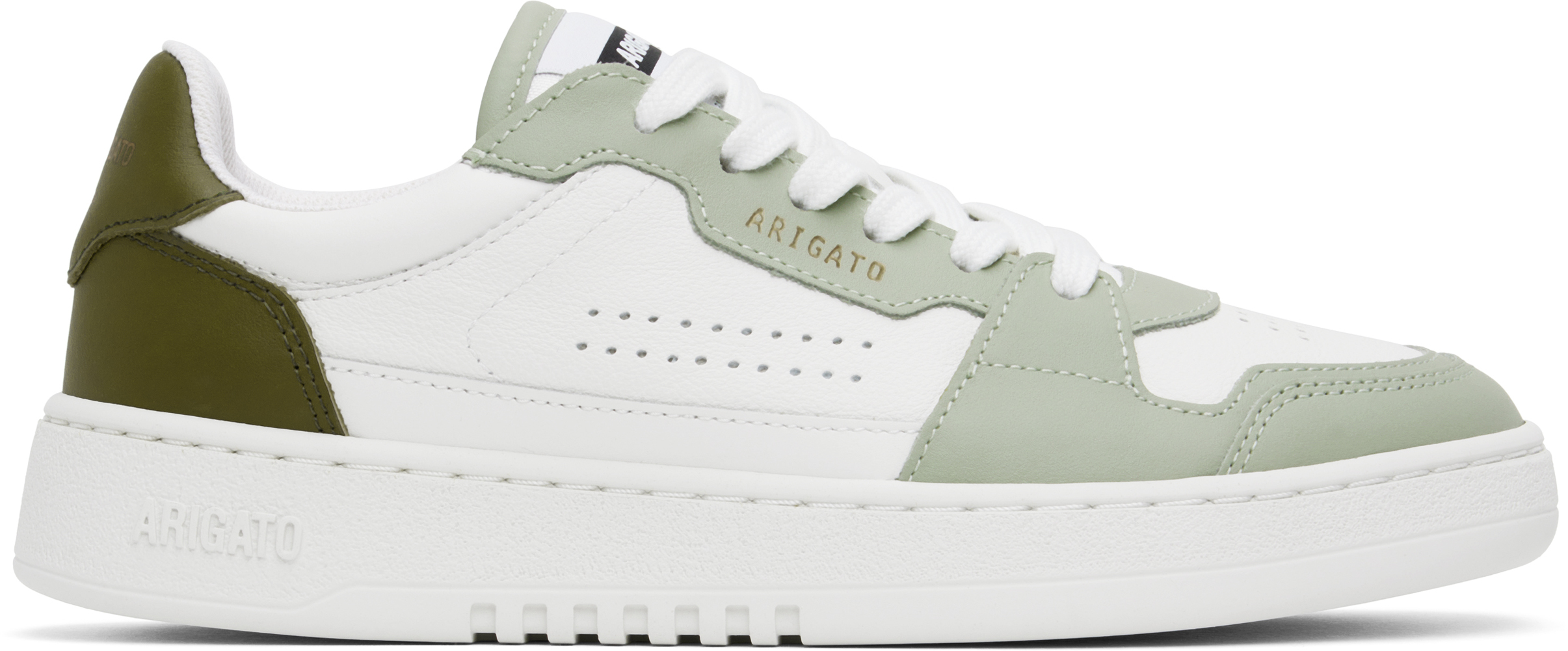 White & Green Dice Lo Sneakers