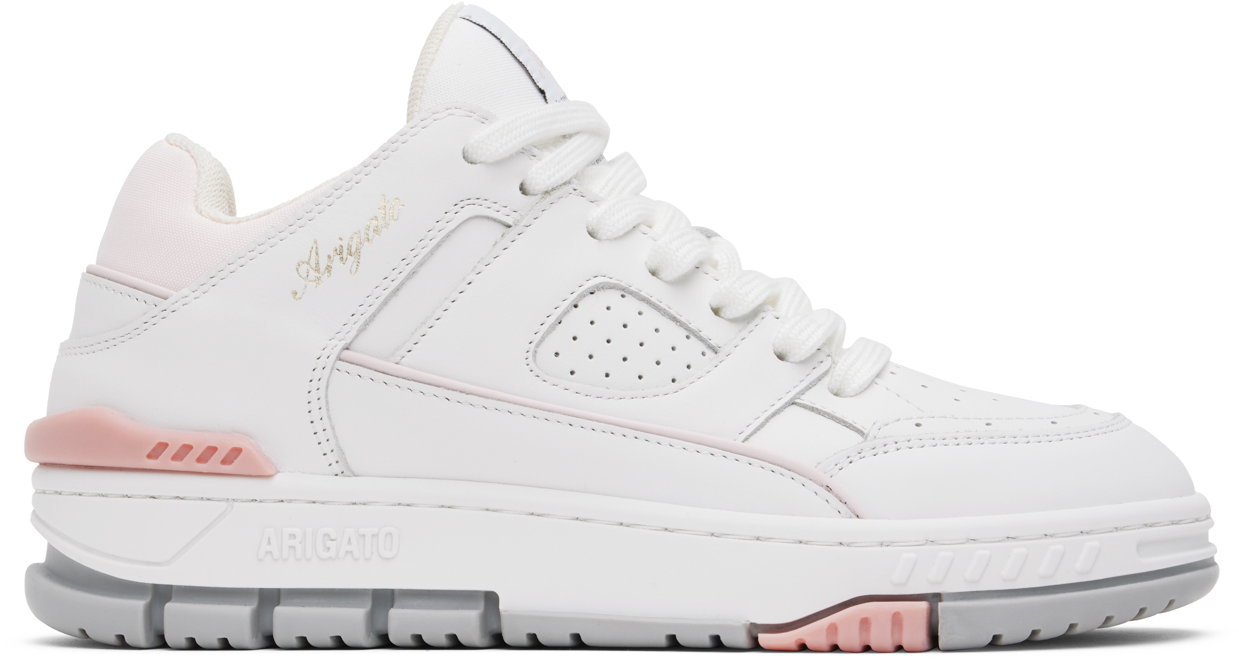 White & Pink Area Lo Sneakers