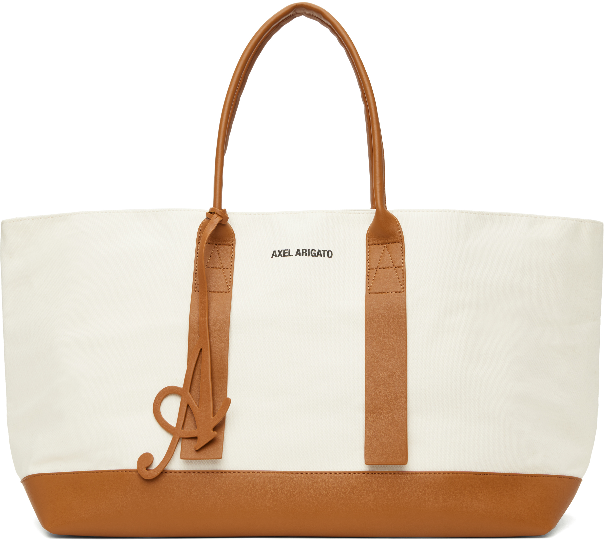 Off-White & Tan Note Shopper Tote