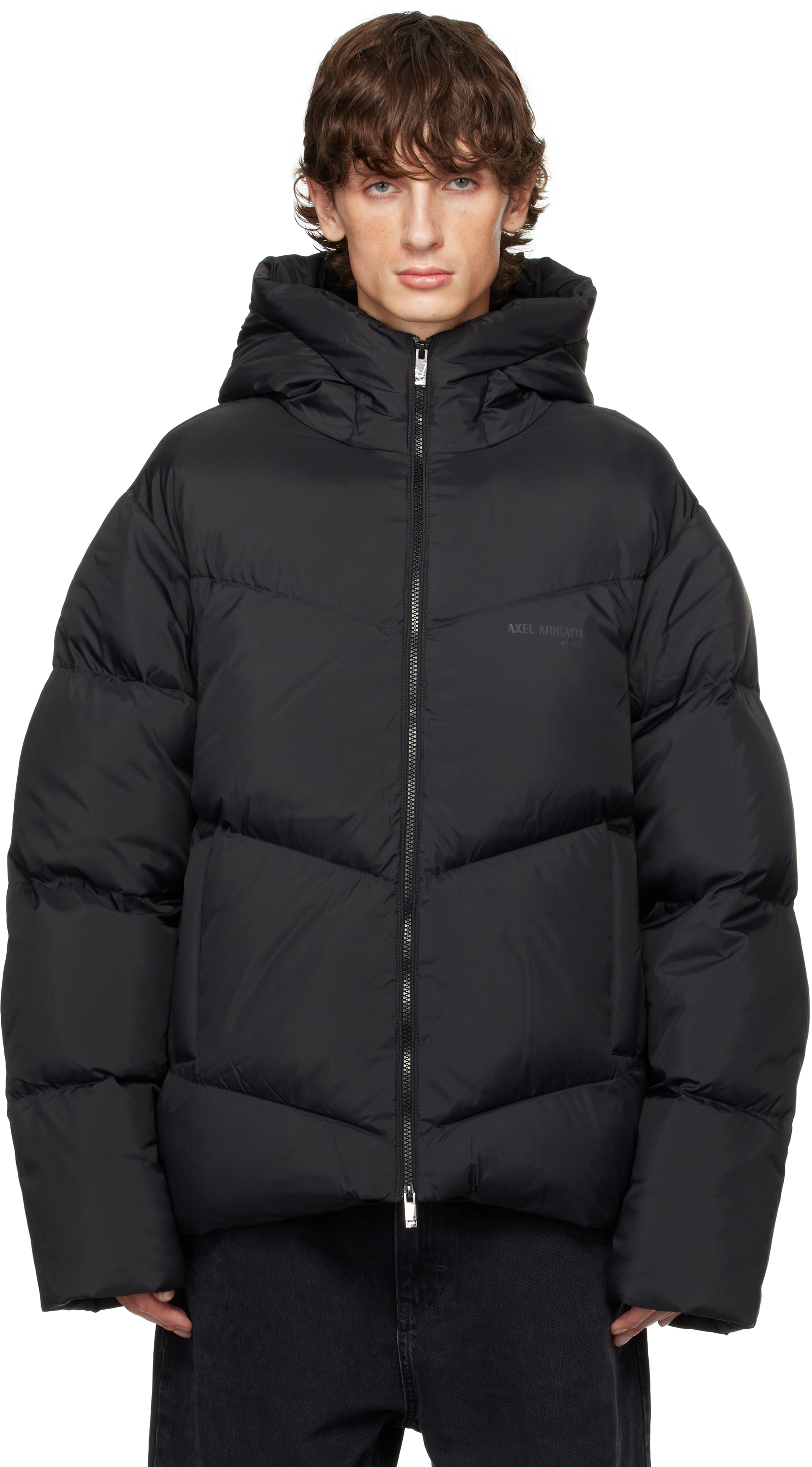 Shop Axel Arigato Black Peak Down Jacket