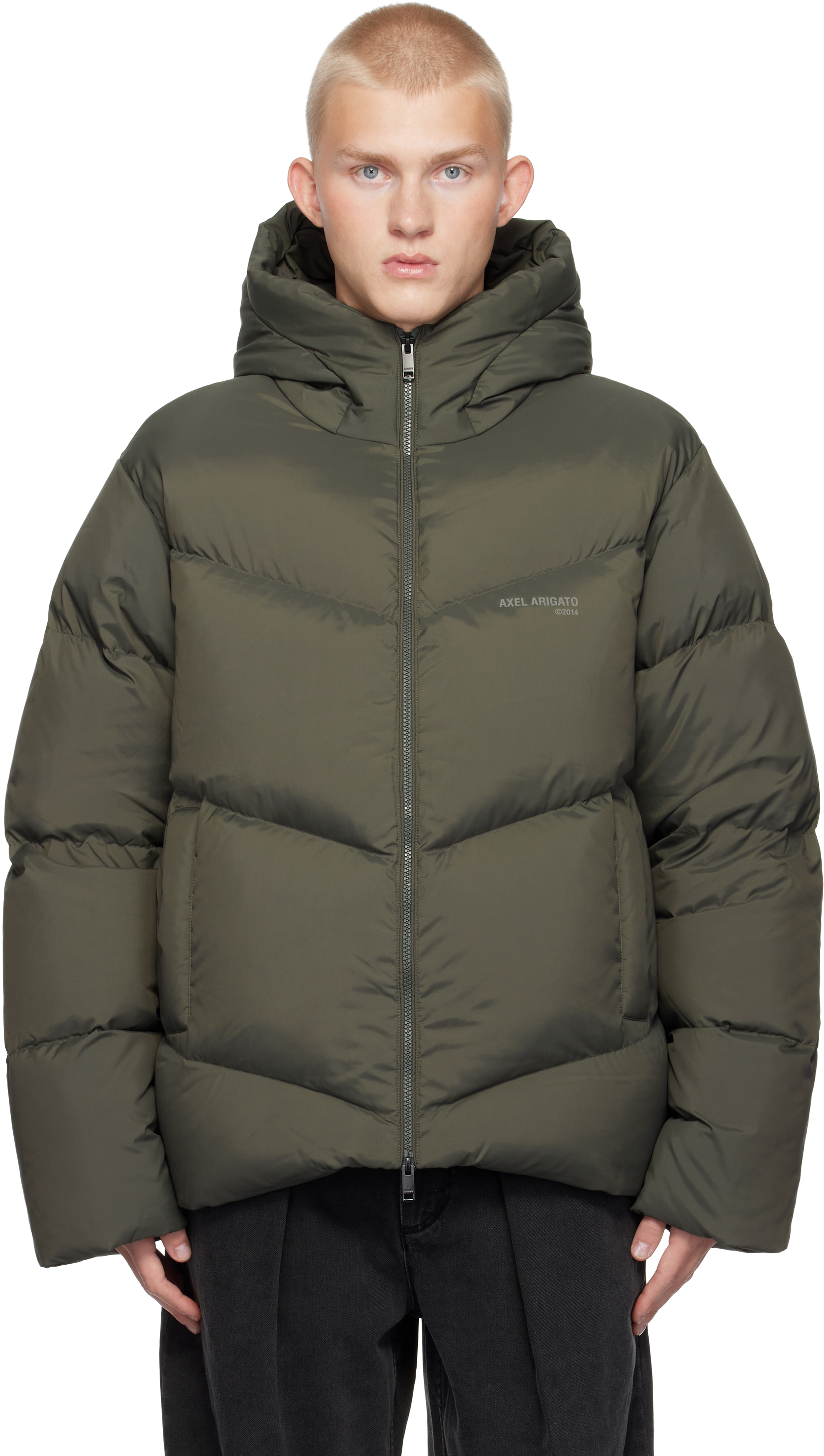 Axel Arigato Gray Peak Puffer Down Jacket In Dark Grey