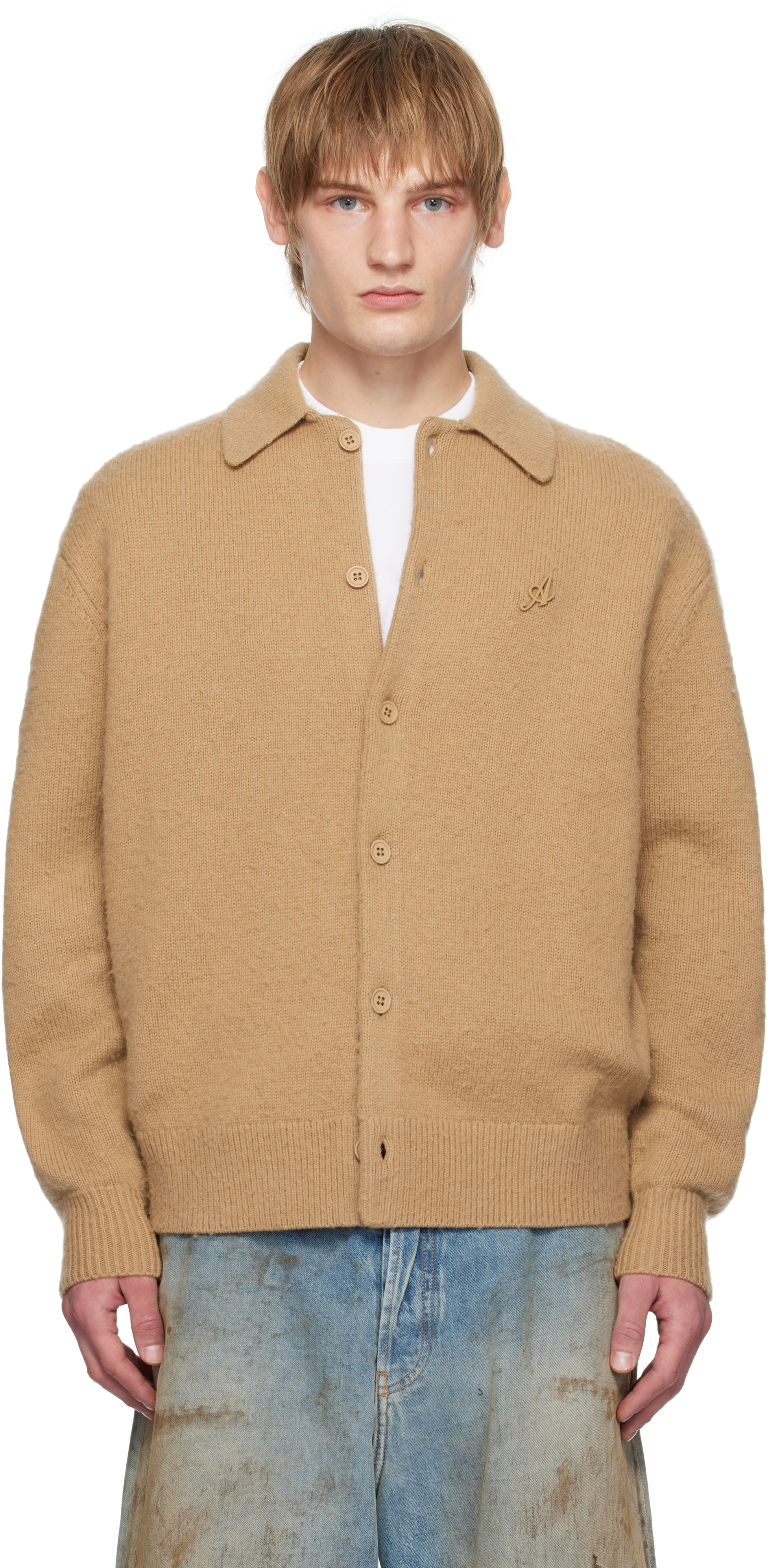 Tan Ode Collared Cardigan