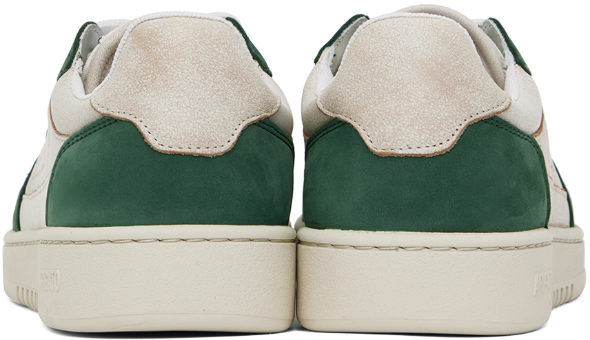 Shop Axel Arigato Off-white & Green Dice Lo Sneakers In White/kale Green