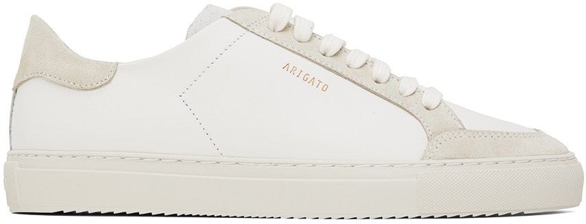 Shop Axel Arigato White & Beige Clean 90 Triple Sneakers In White/beige