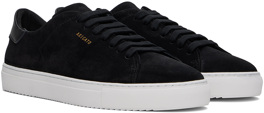 Axel Arigato '90 Clean' Black Low Top Sneakers With Logo Lettering On The Side In Black / White
