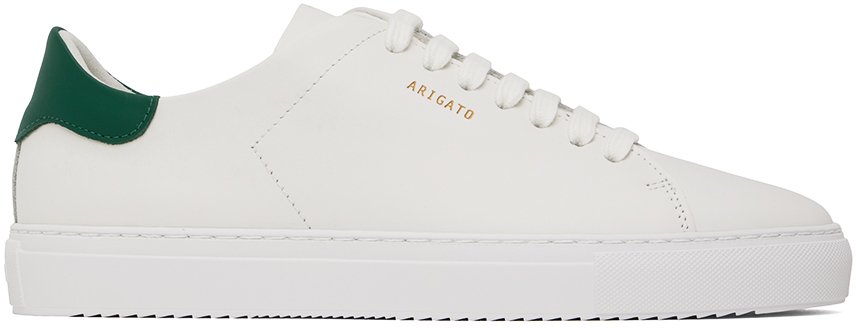 Shop Axel Arigato White & Green Clean 90 Sneakers In White / Green