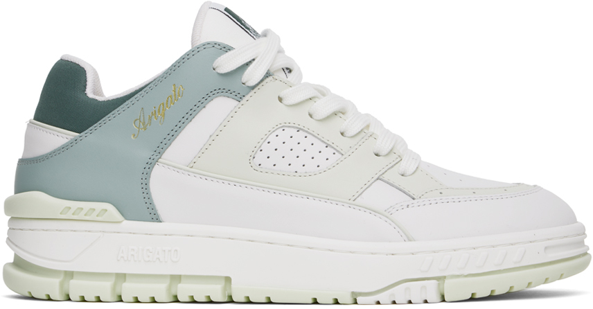 White & Green Area Lo Sneakers by Axel Arigato on Sale