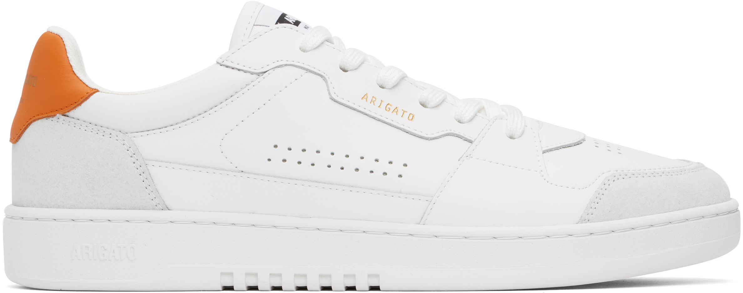 Shop Axel Arigato White & Orange Dice Lo Sneakers In White/orange