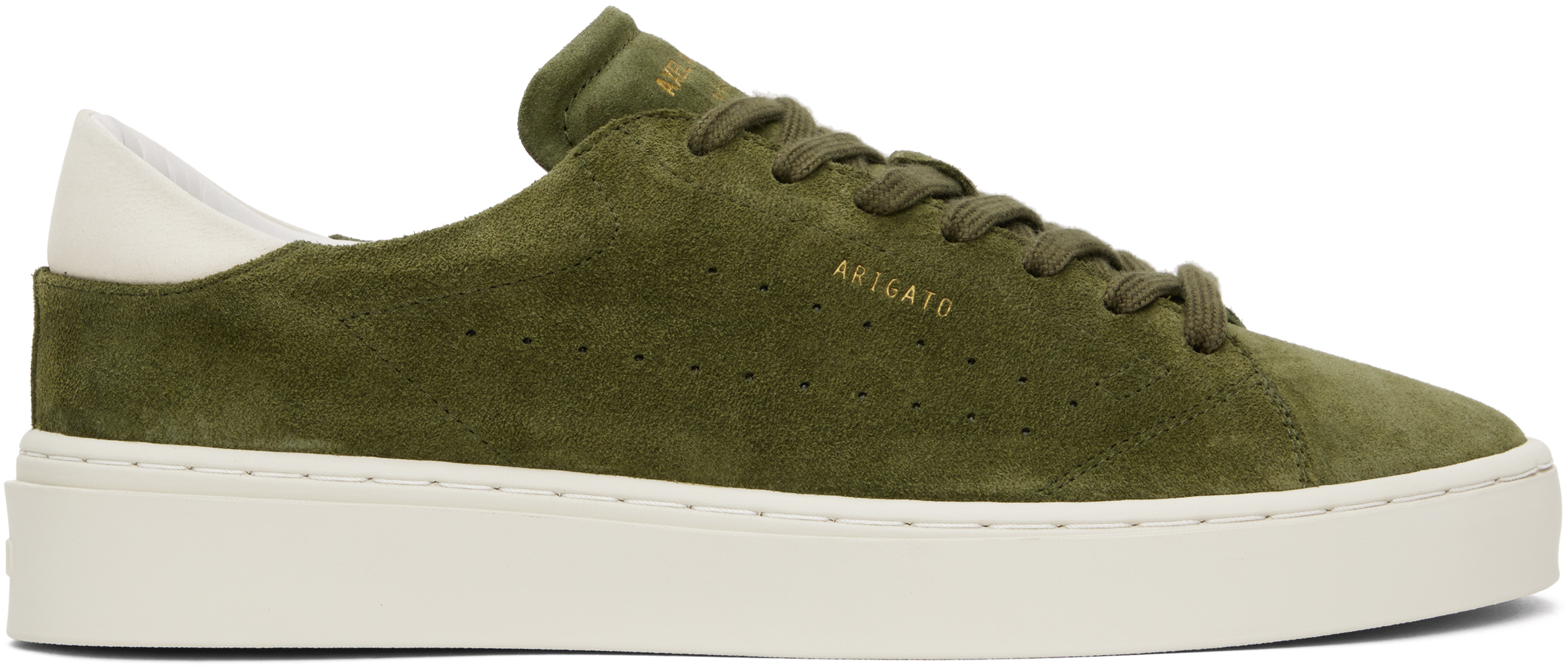 AXEL ARIGATO KHAKI COURT SUEDE SNEAKERS 