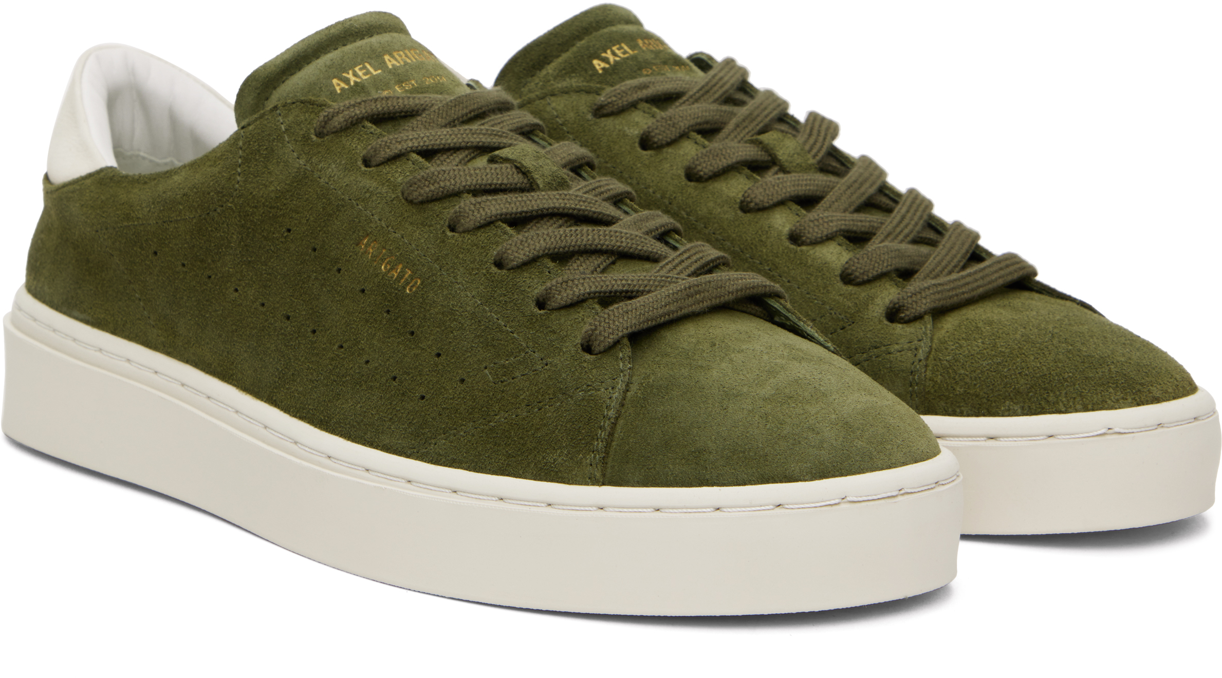 AXEL ARIGATO KHAKI COURT SUEDE SNEAKERS 