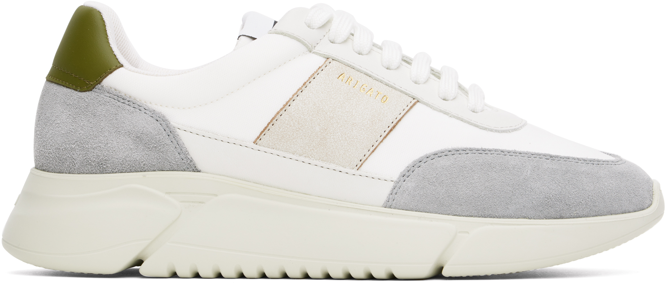 White & Gray Genesis Vintage Runner Sneakers