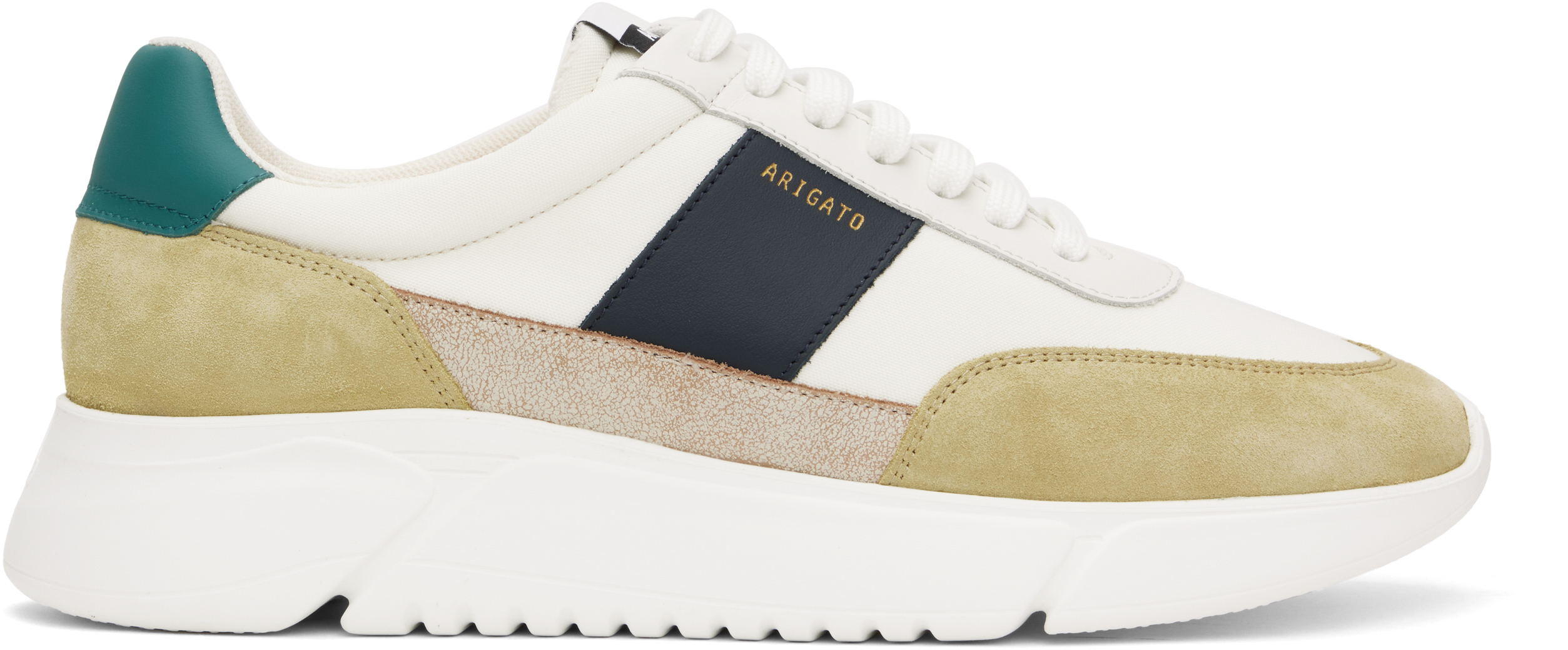 Shop Axel Arigato Off-white & Beige Genesis Vintage Runner Sneakers In Grey/multi