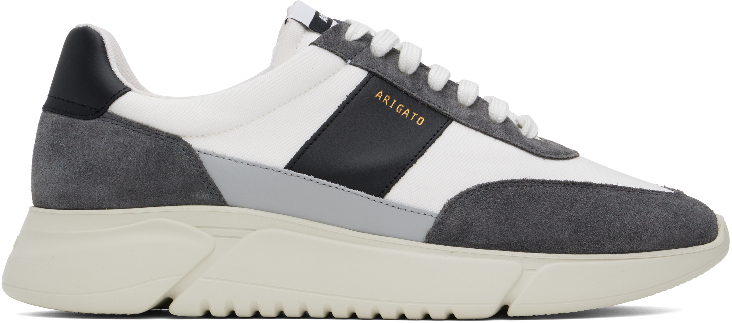 Axel Arigato White Fabric And Leather Sneaker In White/black/grey