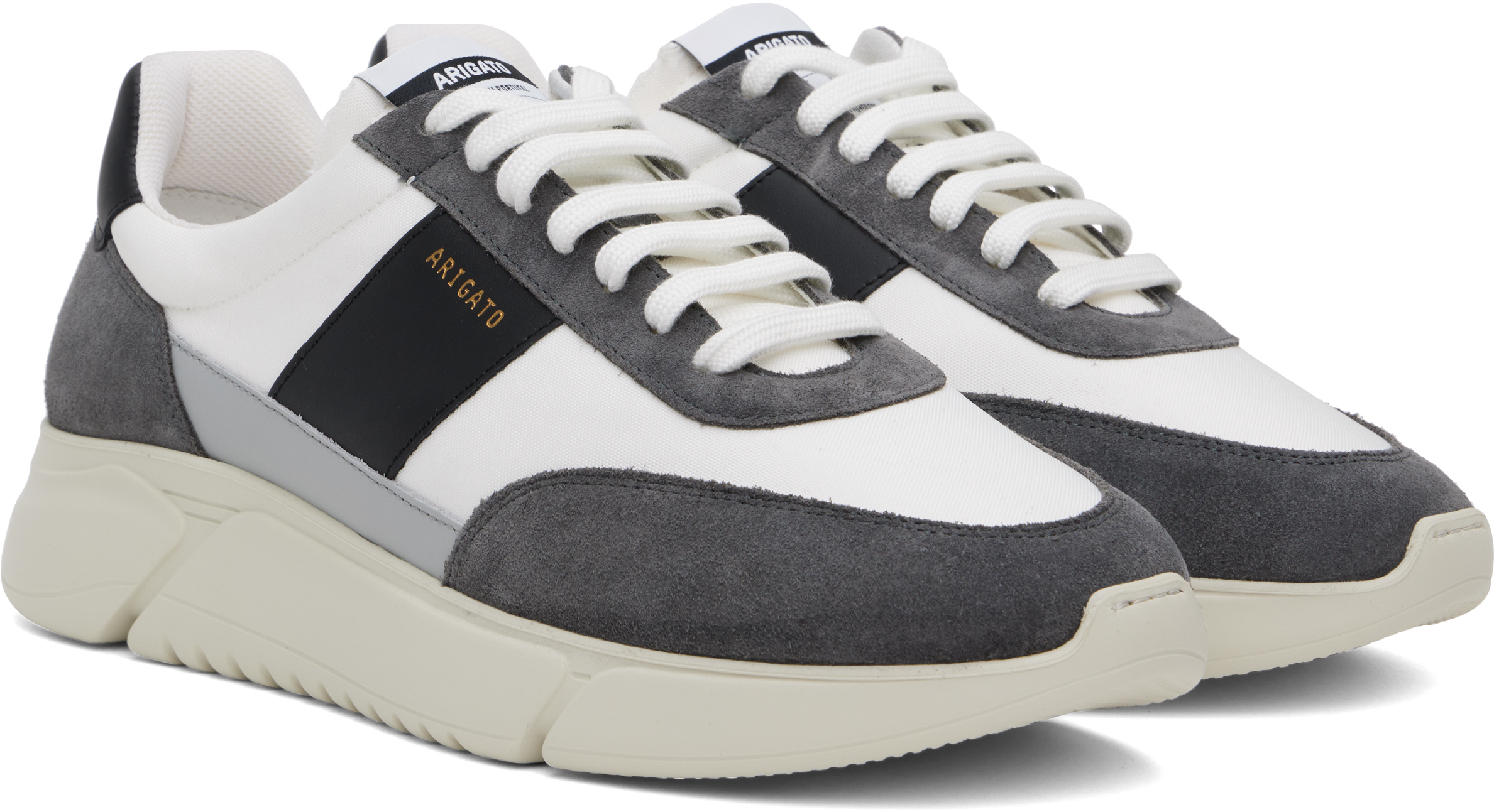 Axel Arigato White Fabric And Leather Sneaker In White/black/grey