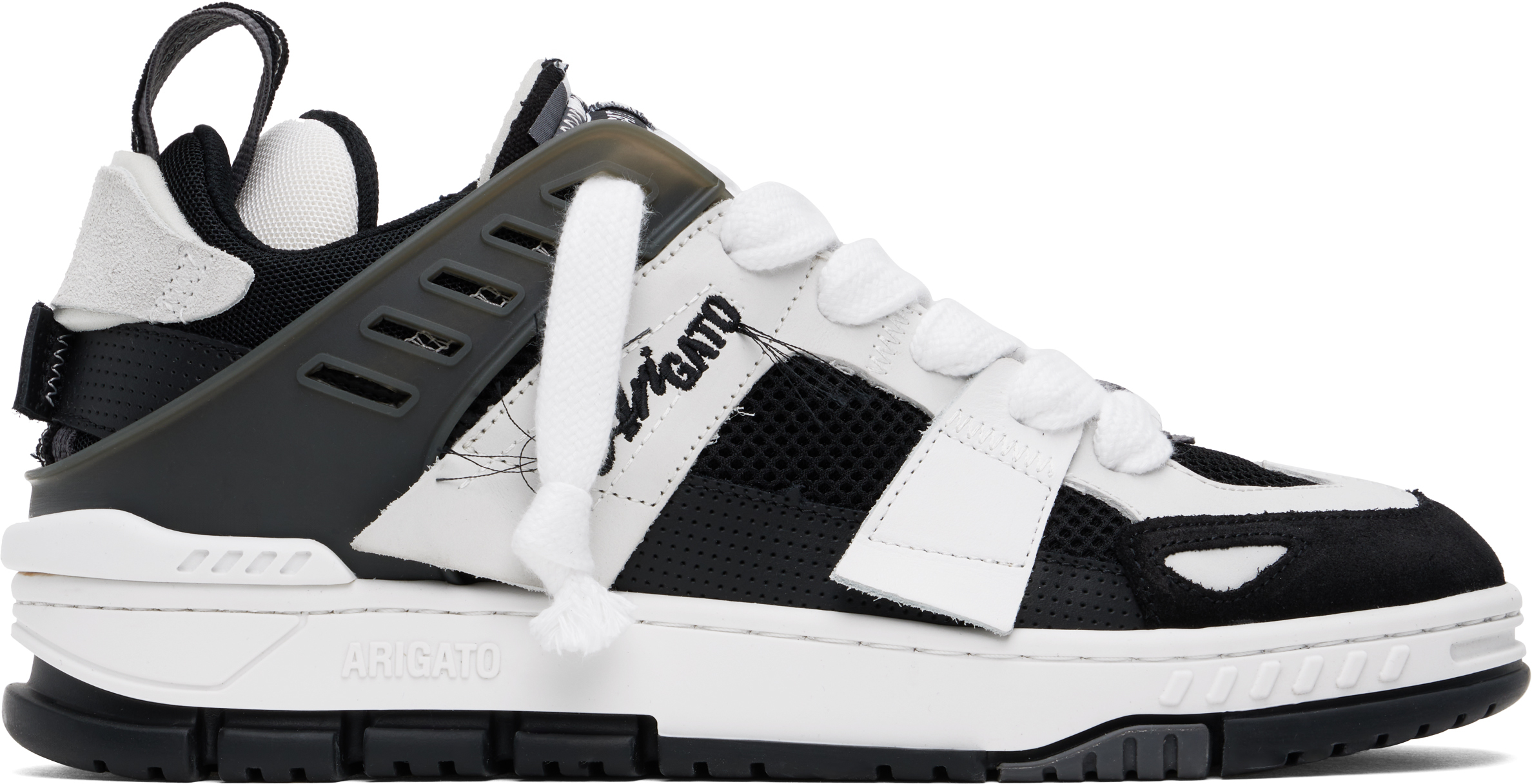 Shop Axel Arigato Black & White Area Patchwork Sneakers In Black/white