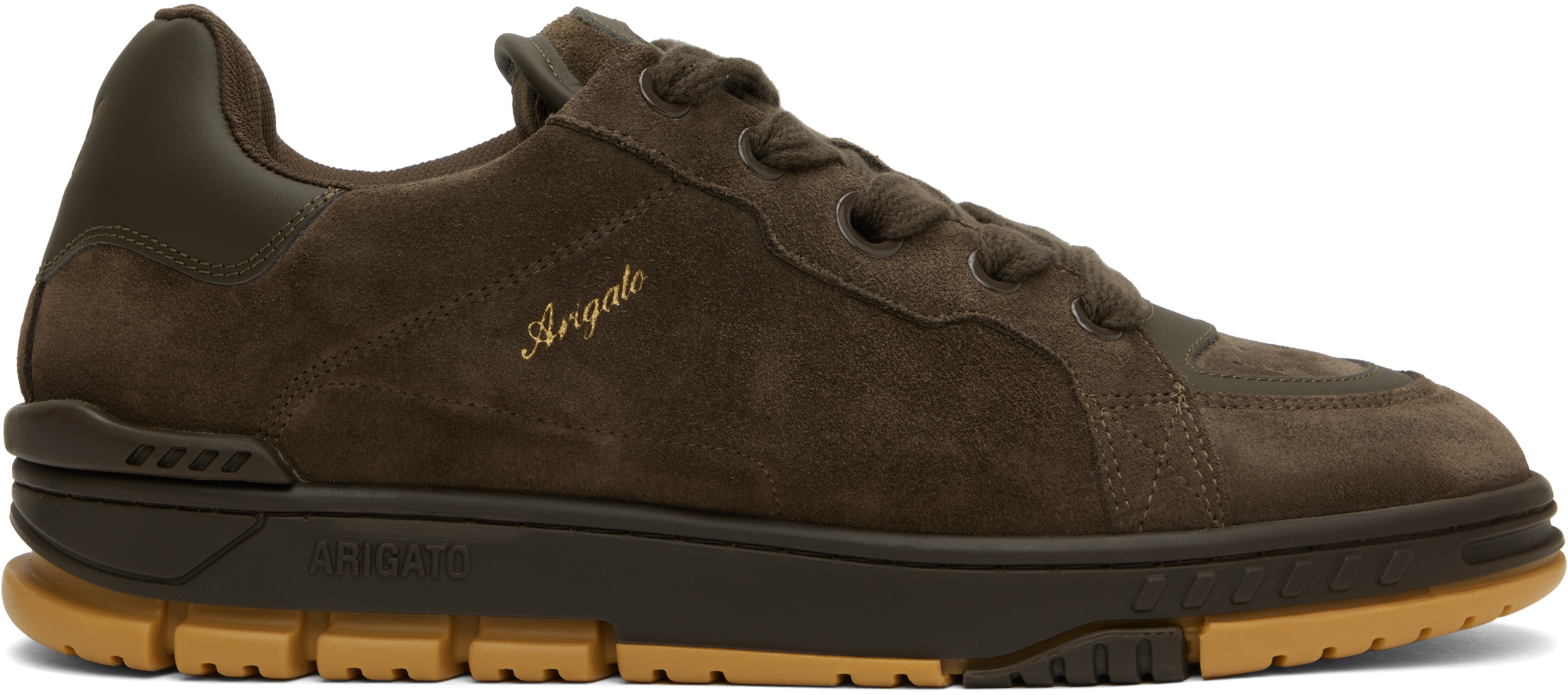 Shop Axel Arigato Brown Area Haze Sneakers In Dk Brown/gum