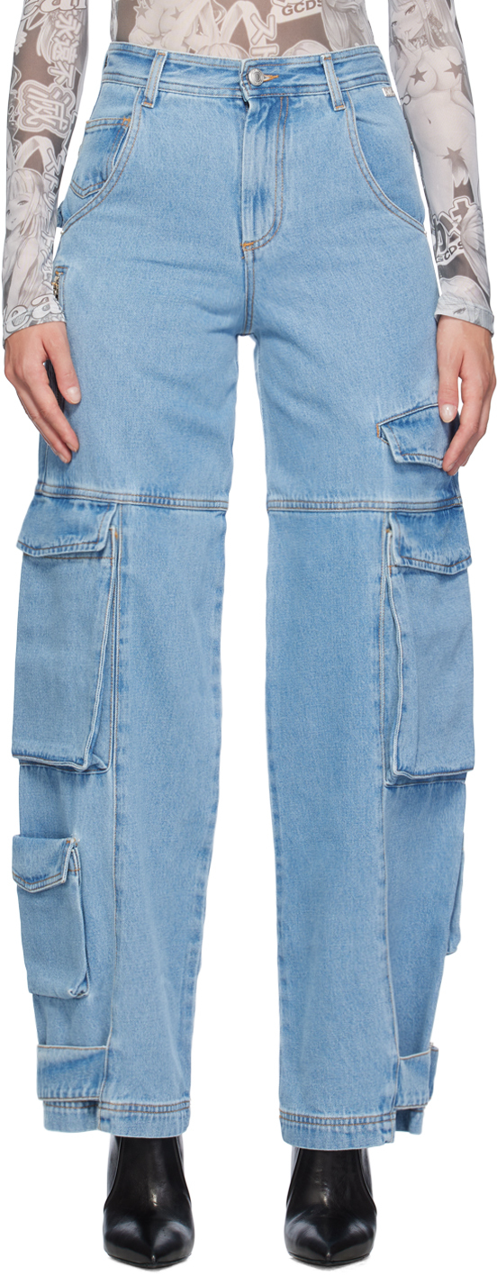 【関税込み】GCDS ブルー Ultracargo ジーンズ Denim Ultracargo Trousers LightBlue | GCDS Official Website