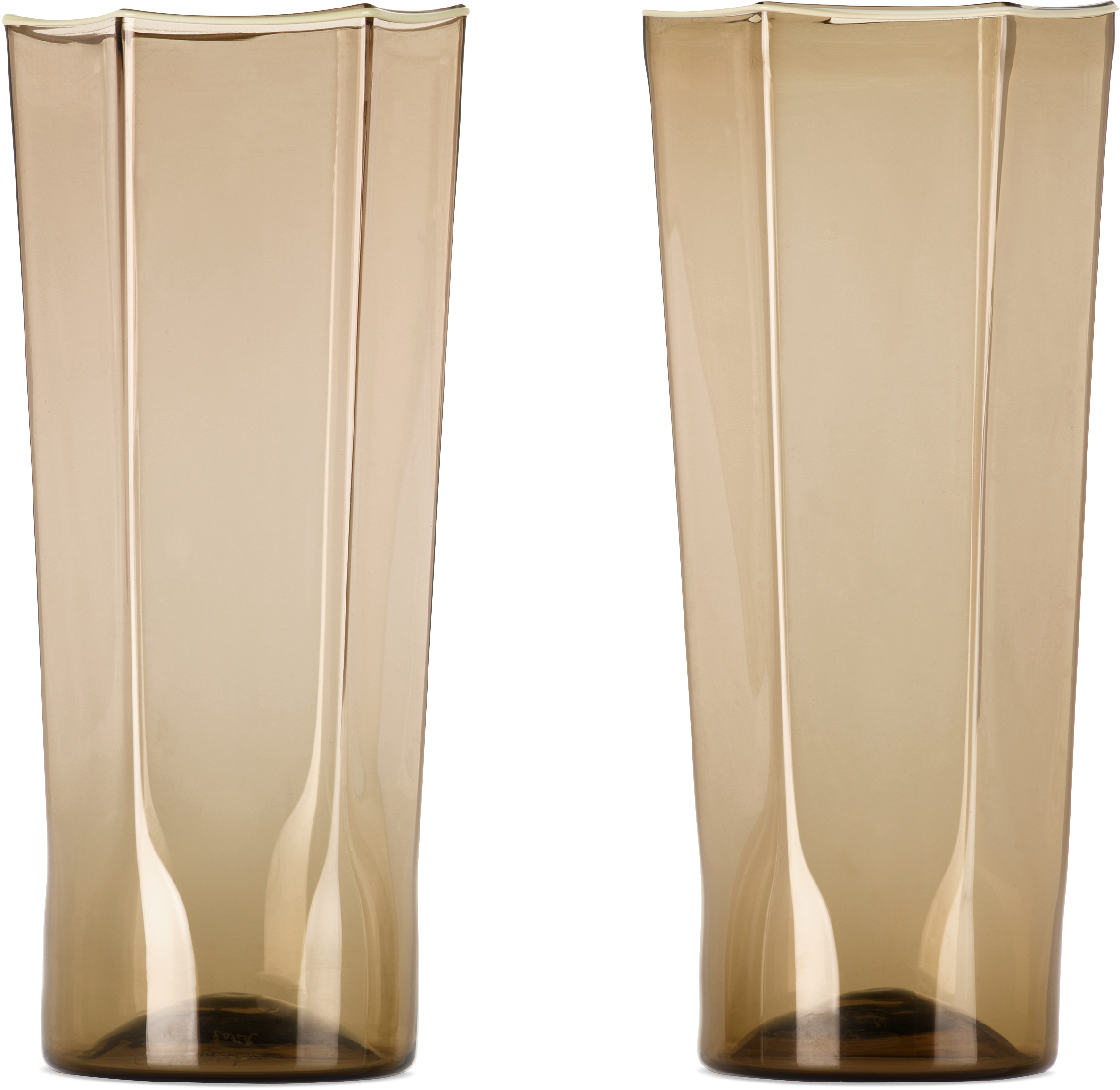 Charlie Larouche-potvin Brown Hexagonal Tumbler Set In Smokey Brown