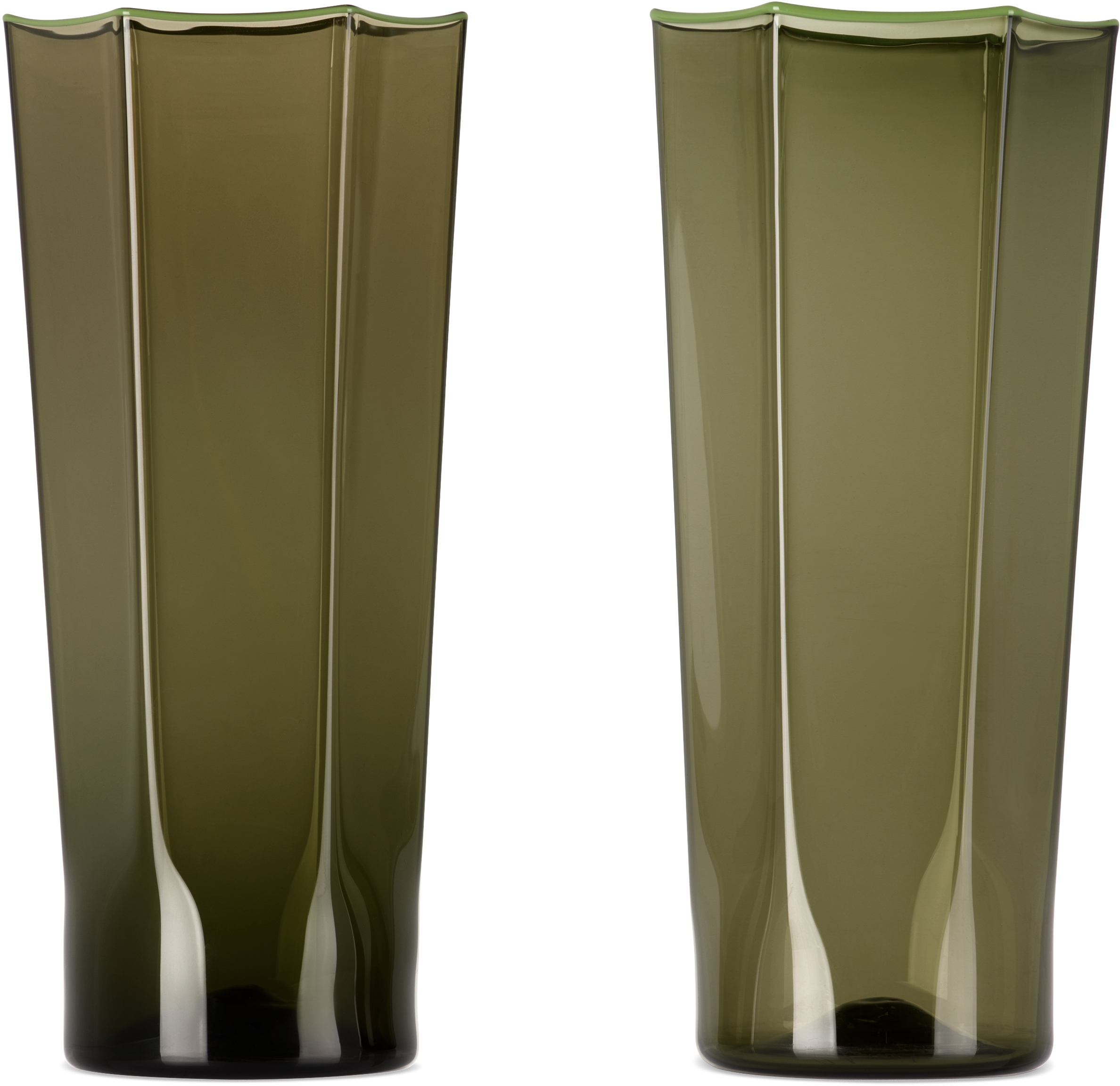 Charlie Larouche-potvin Green Hexagonal Tumbler Set In Eel Green