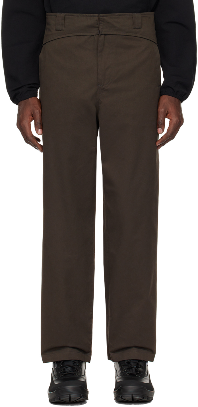 Brown Folded Belt Trousers