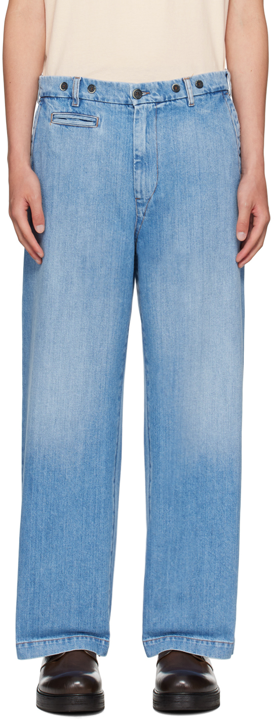 Shop Barena Venezia Blue Francon Jeans In Stone Sw