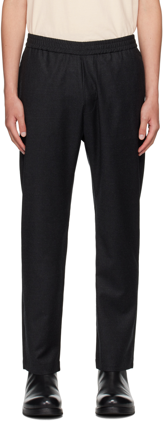 Shop Barena Venezia Black Bativoga Trousers In Antracite 560