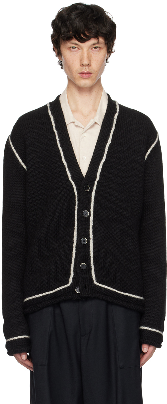 Shop Barena Venezia Black Knitwear Mangano Doreto Cardigan In 590