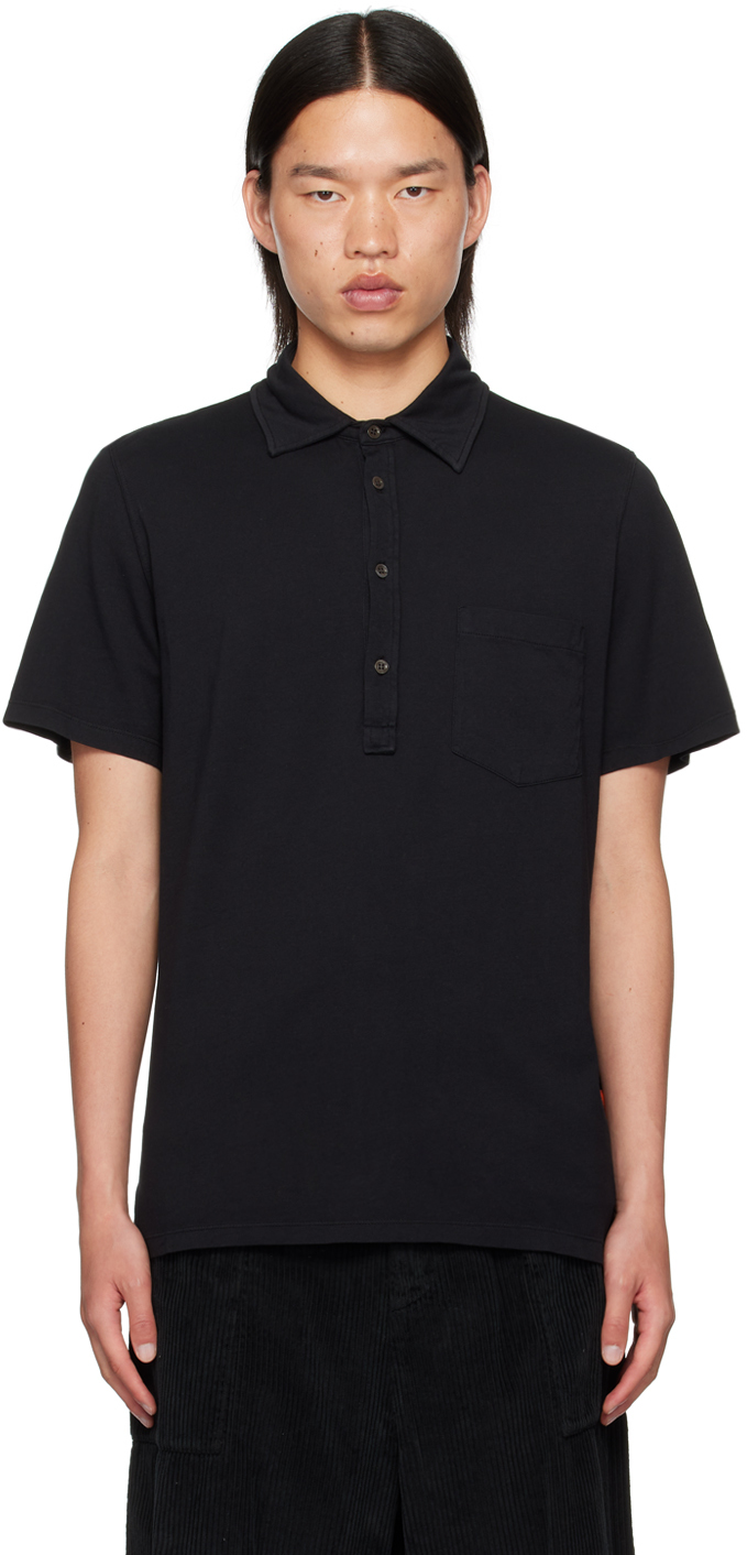 Shop Barena Venezia Black Spilo Polo In Nero 590