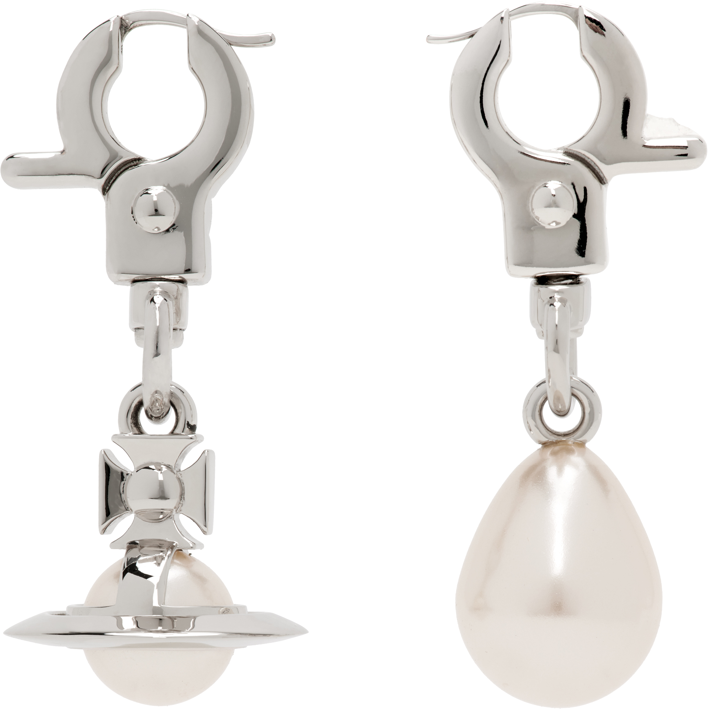 Vivienne Westwood Silver Claude Earrings SSENSE