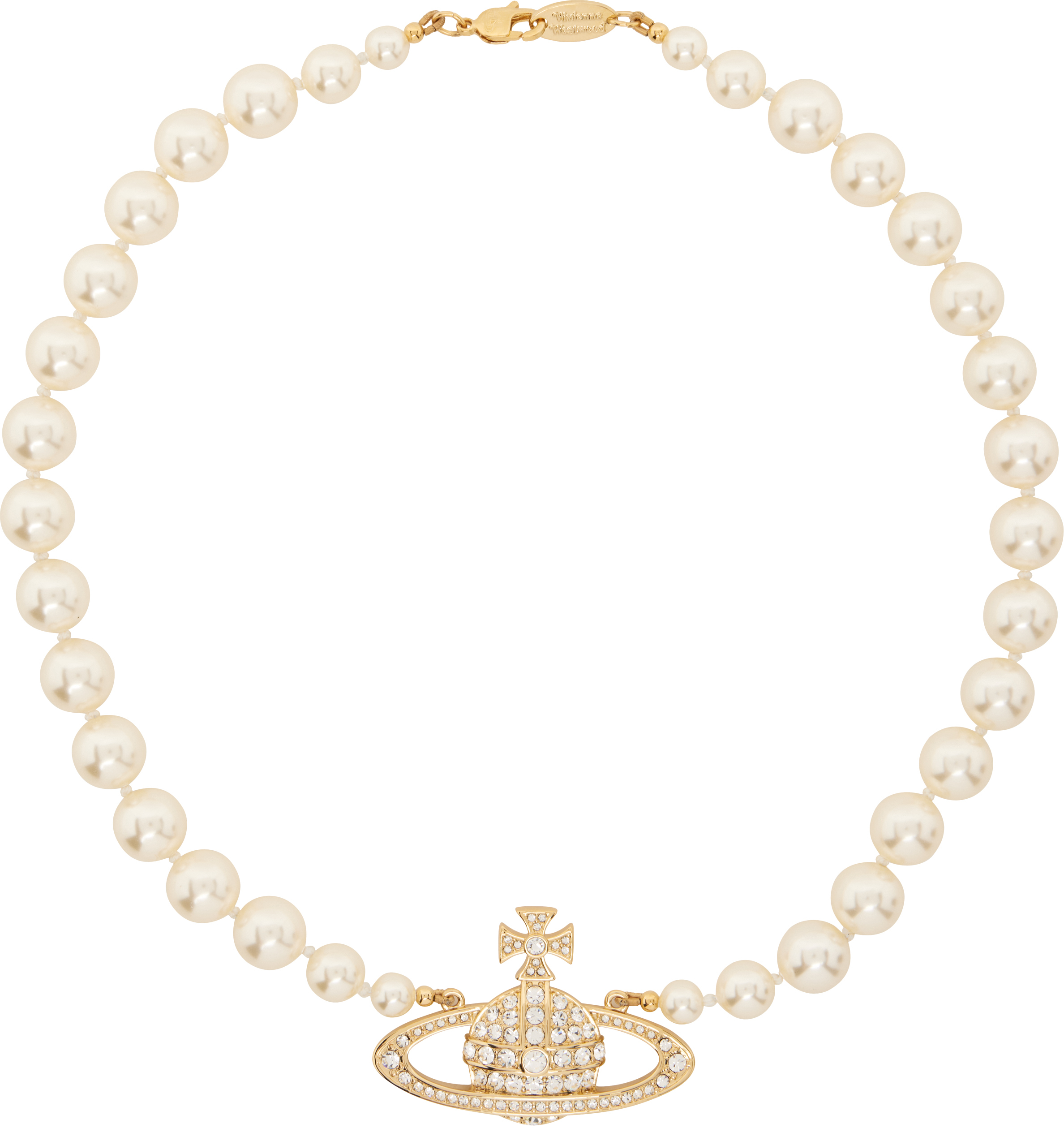 Discount Vivienne Westwood mini bas relief pearl choker