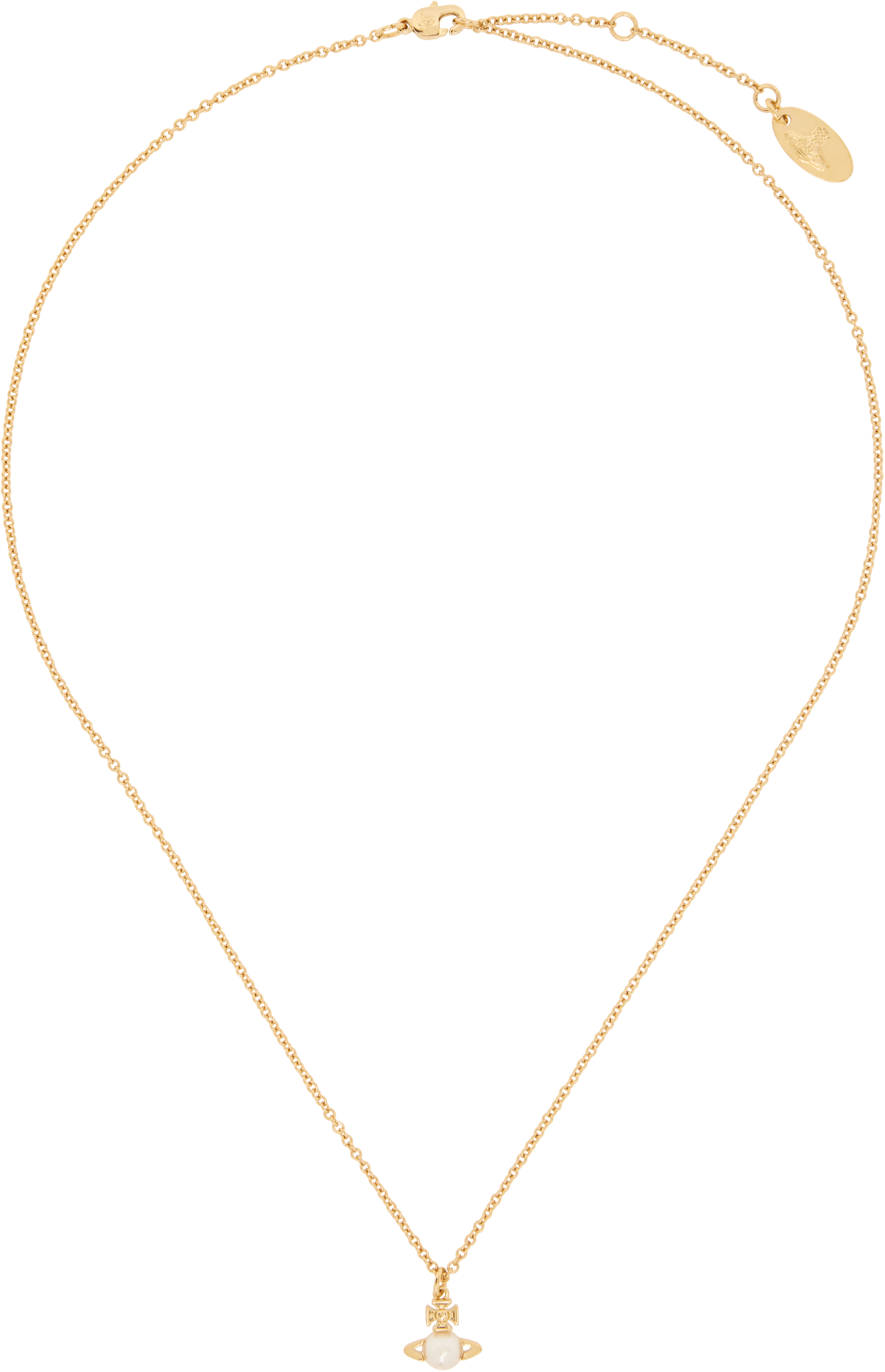 Shop Vivienne Westwood Gold Balbina Pendant Necklace In R313 Gold Cream Pea