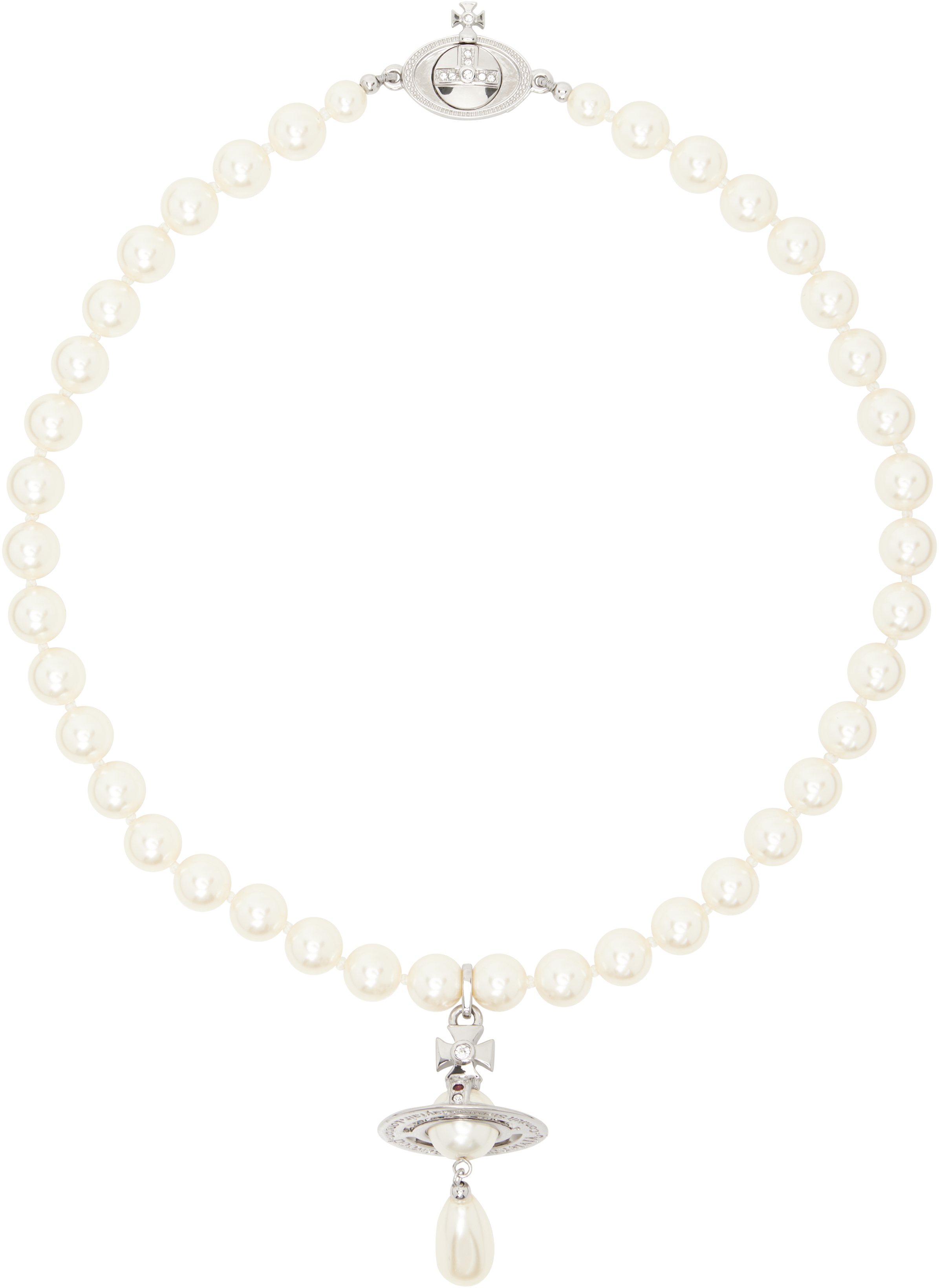 White One Row Pearl Choker