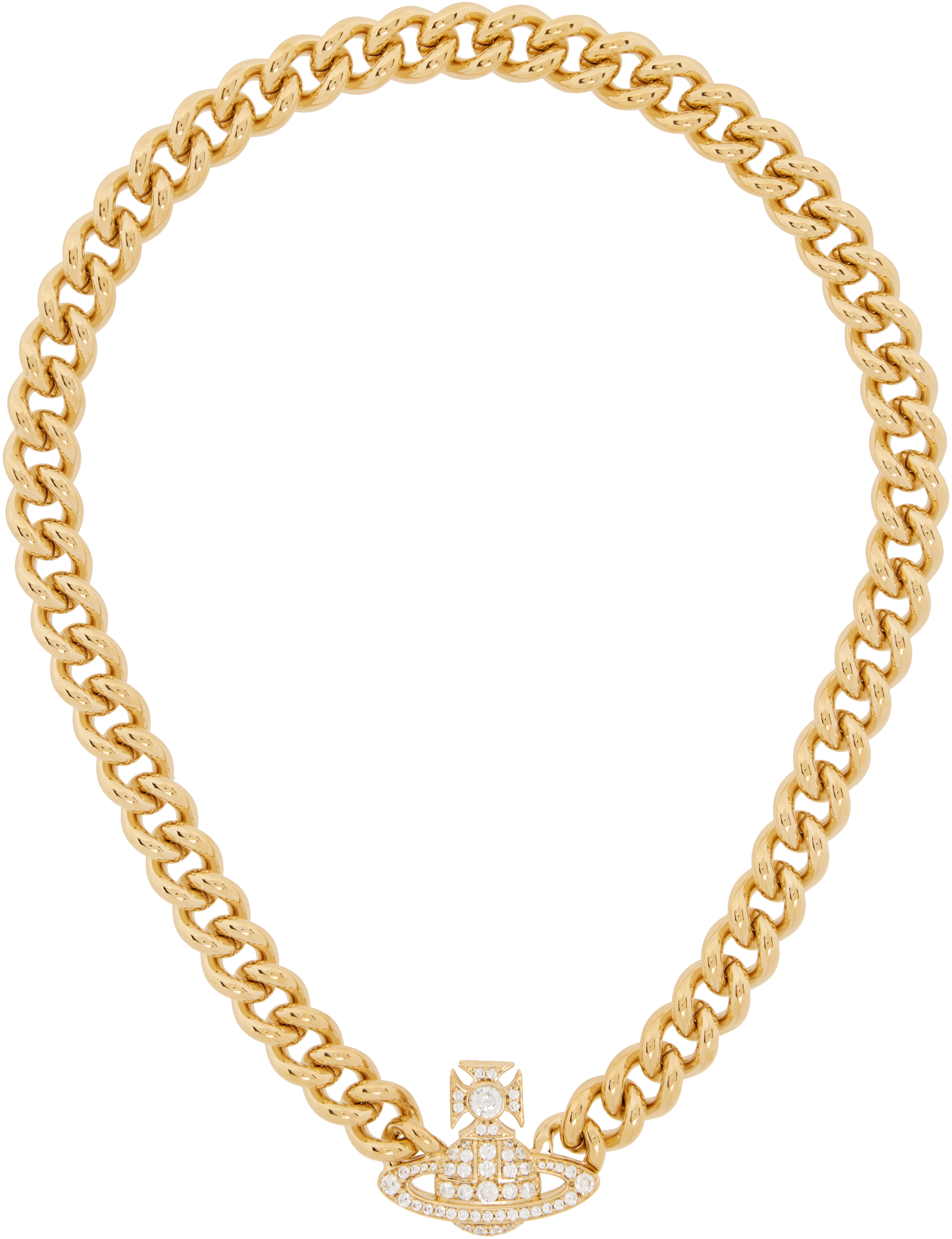 Shop Vivienne Westwood Gold Graziella Small Choker In R102 Gold/white Cz