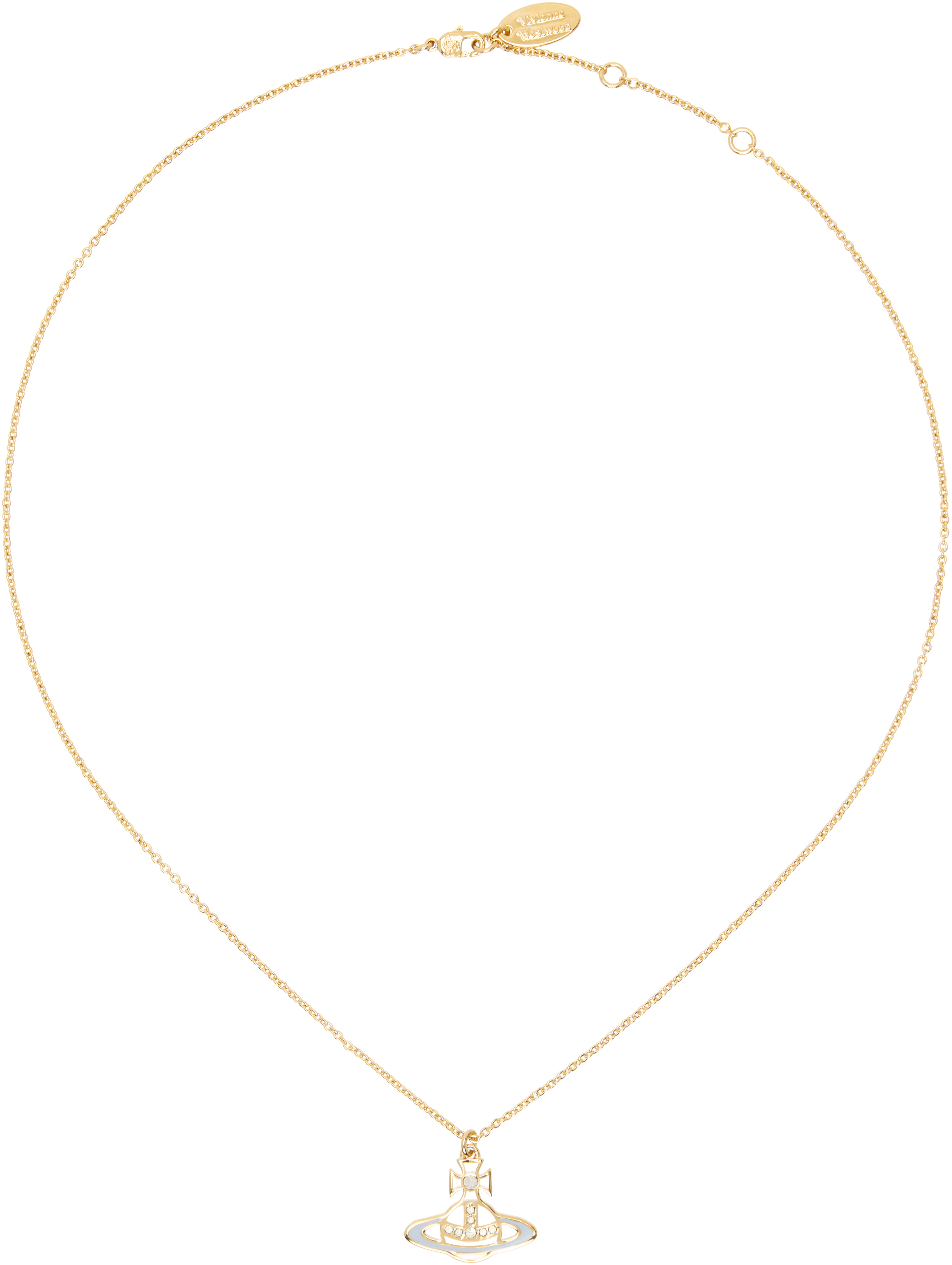 Shop Vivienne Westwood Gold Concetta Bas Relief Pendant Necklace In R808 Gold/pink/blue