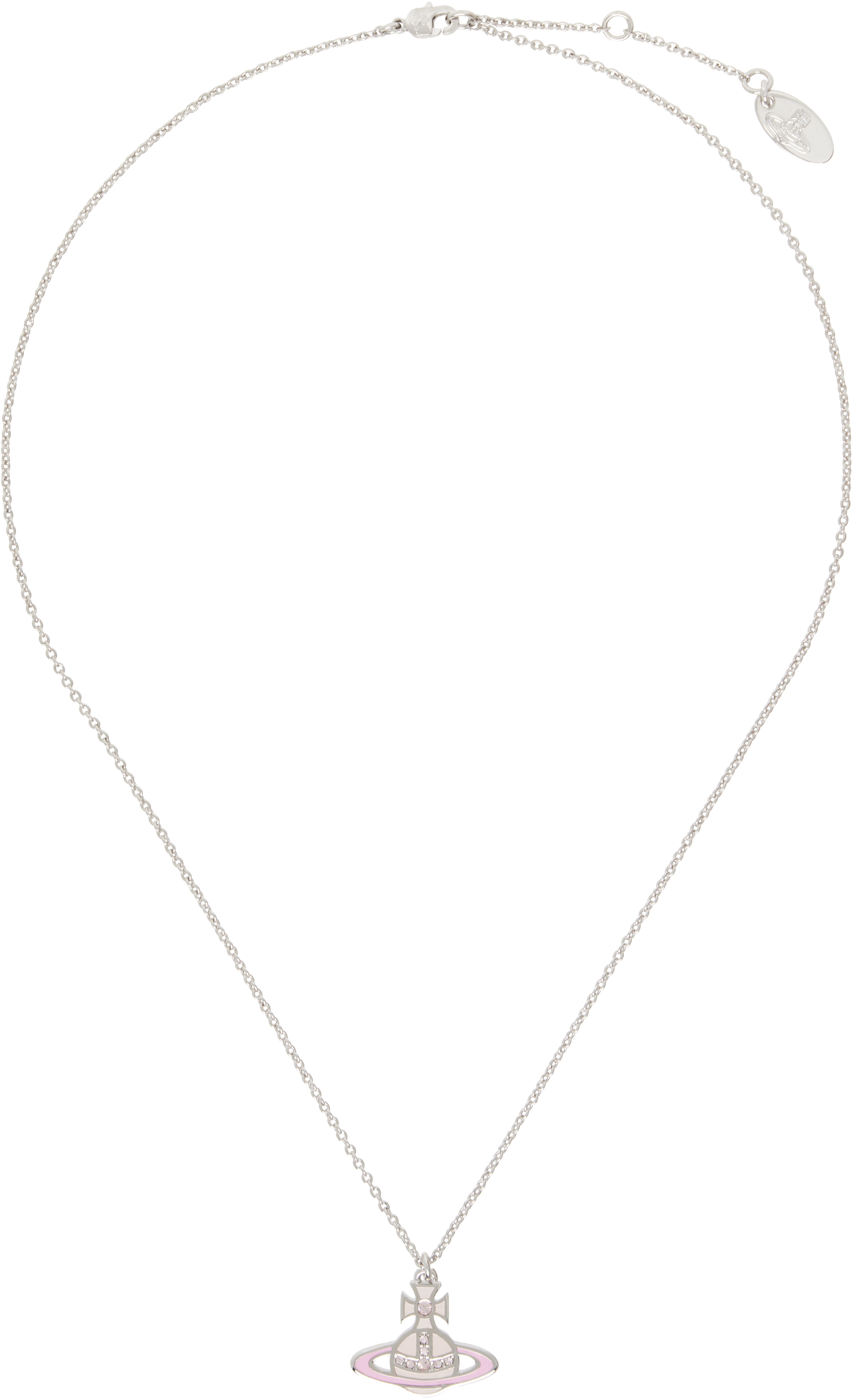 Shop Vivienne Westwood Silver Concetta Bas Relief Pendant Necklace In P524 Platinum/pink