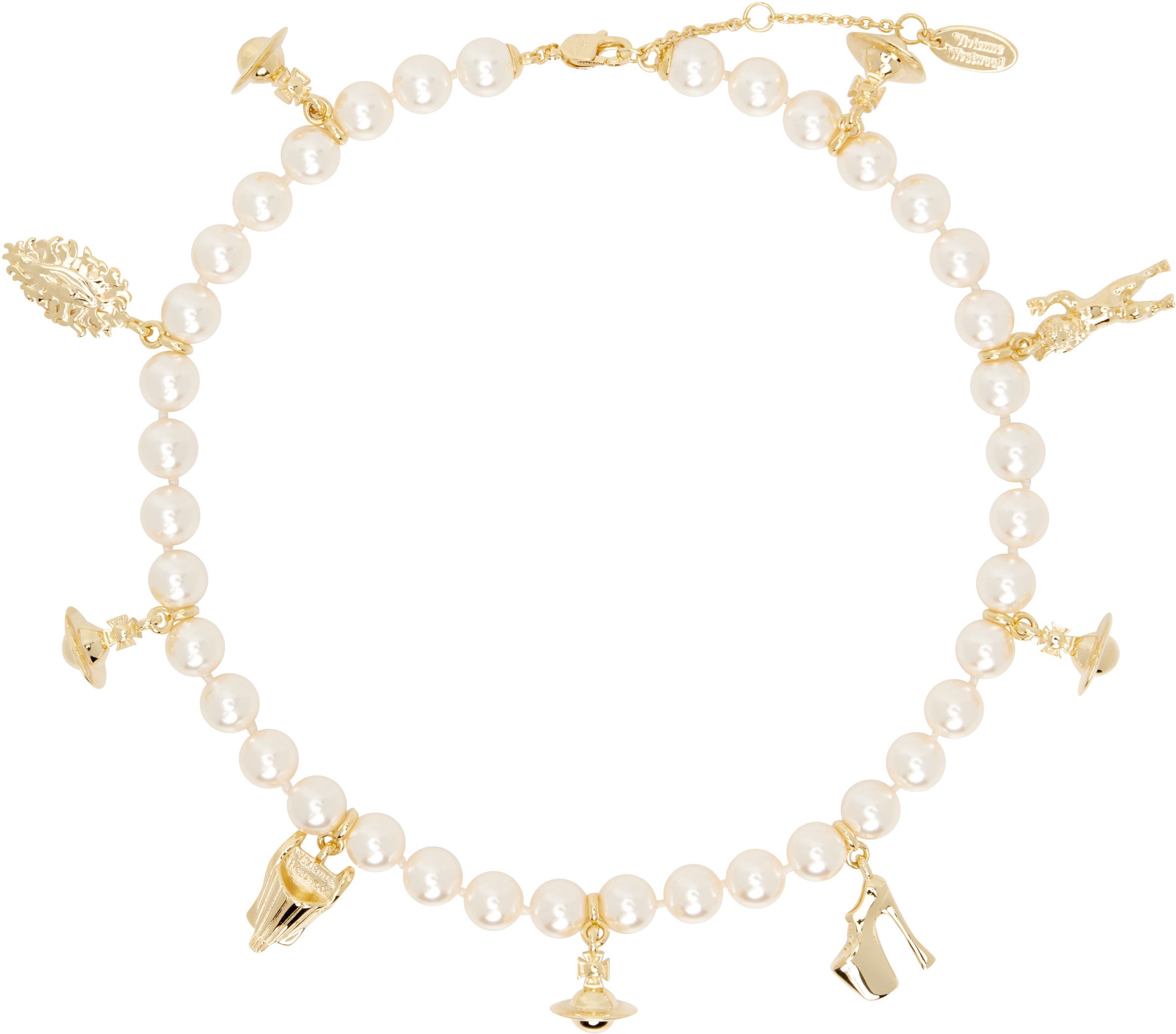 White & Gold Anglo Pearl Necklace